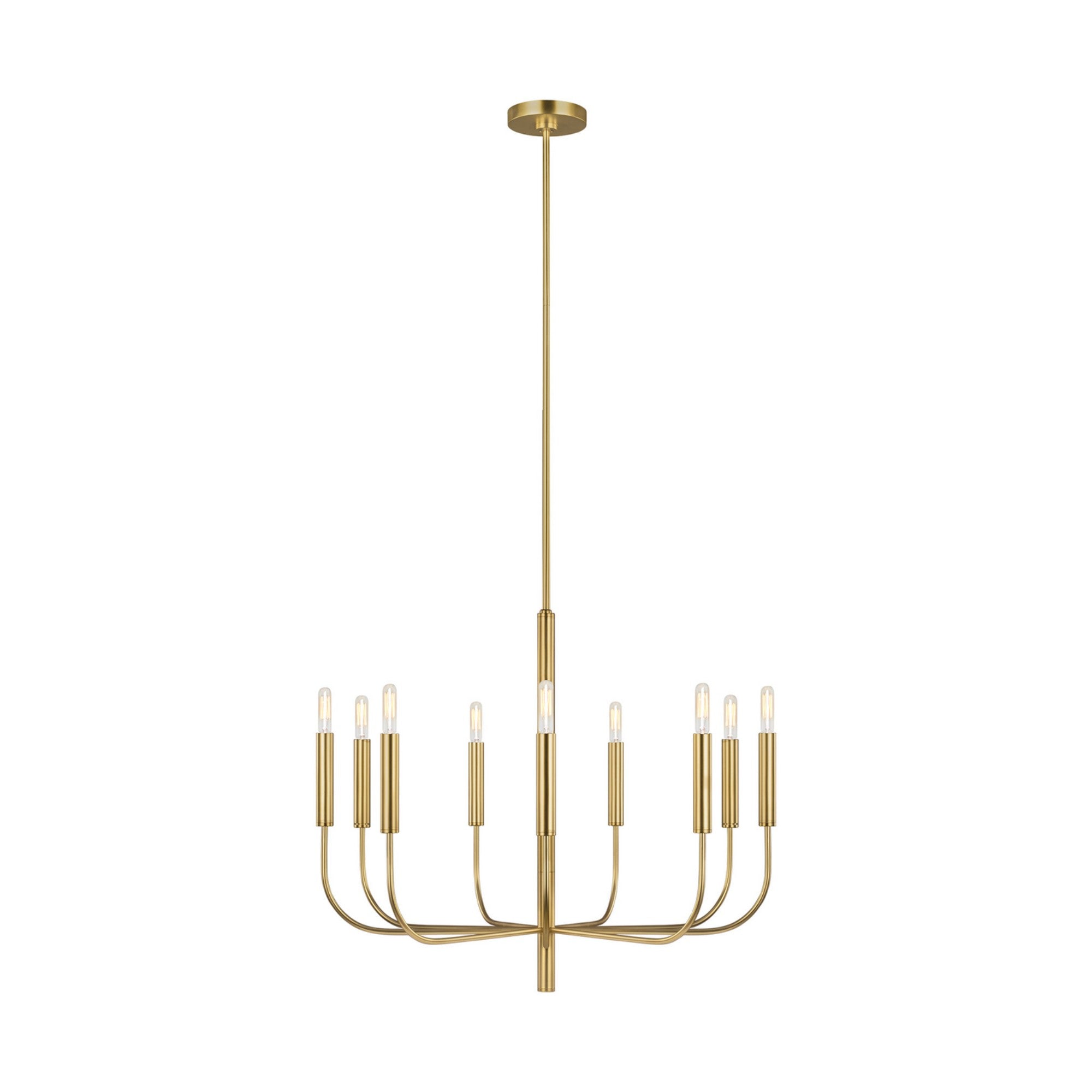 Brianna 30" 9-Light Medium Chandelier, Burnished Brass Finish - Bees Lighting
