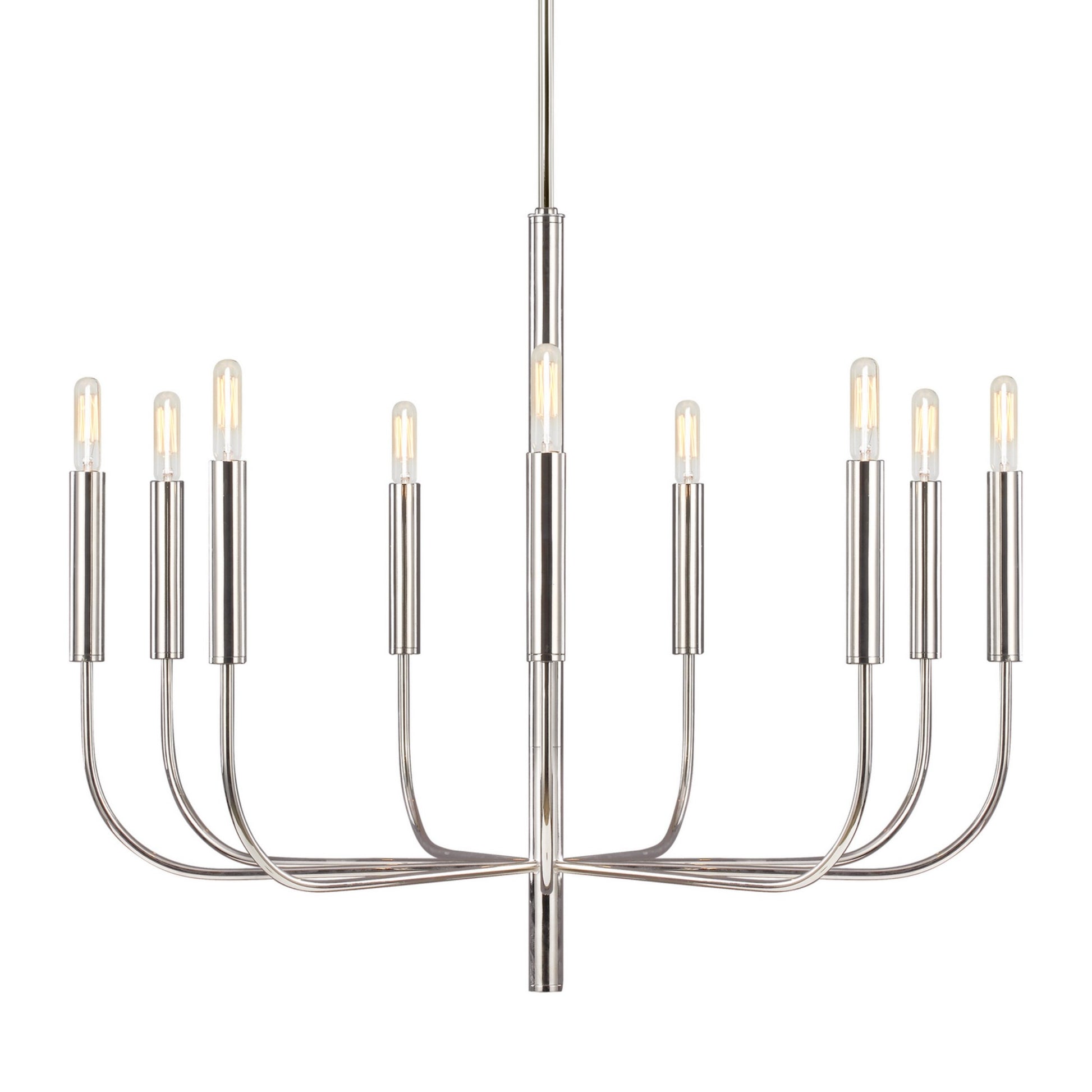 Brianna 30" 9-Light Medium Chandelier, Polished Nickel Finish - Bees Lighting