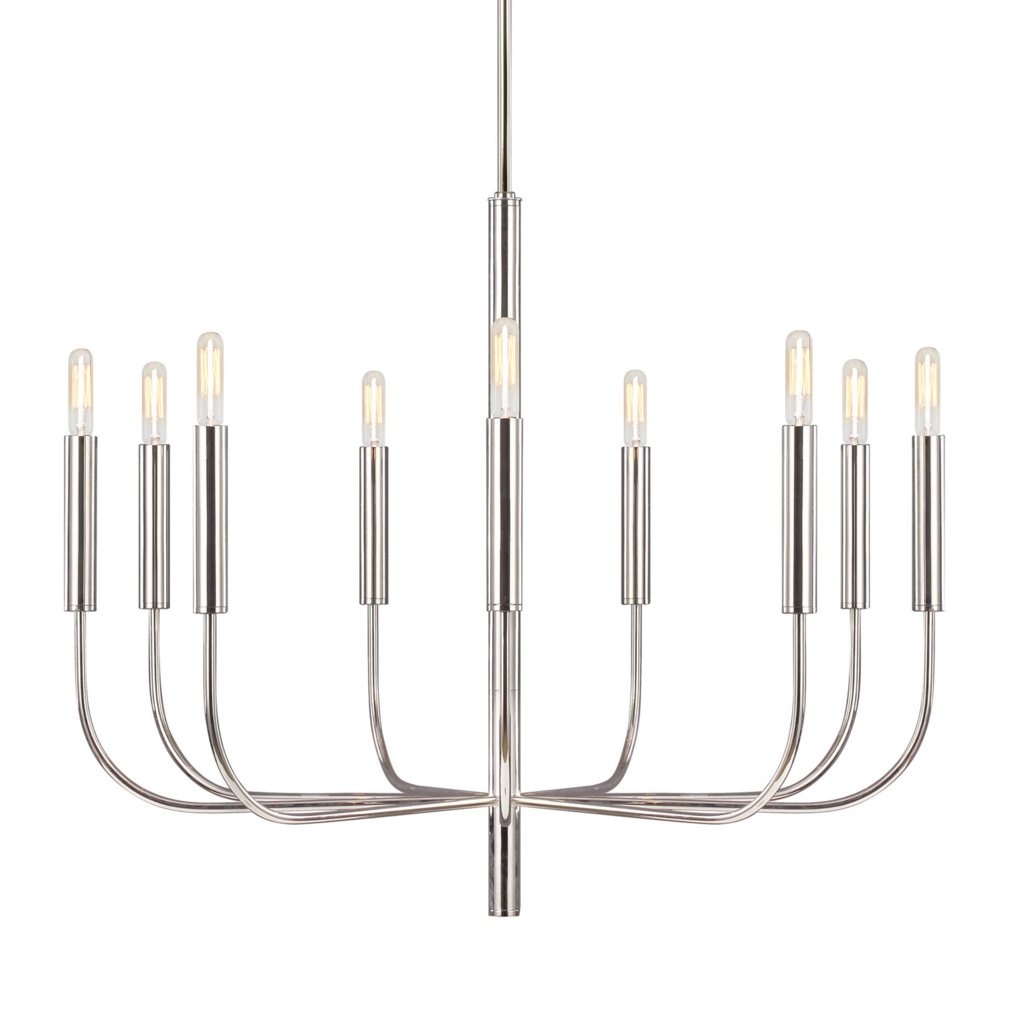 Brianna 30" 9-Light Medium Chandelier, Polished Nickel Finish - Bees Lighting