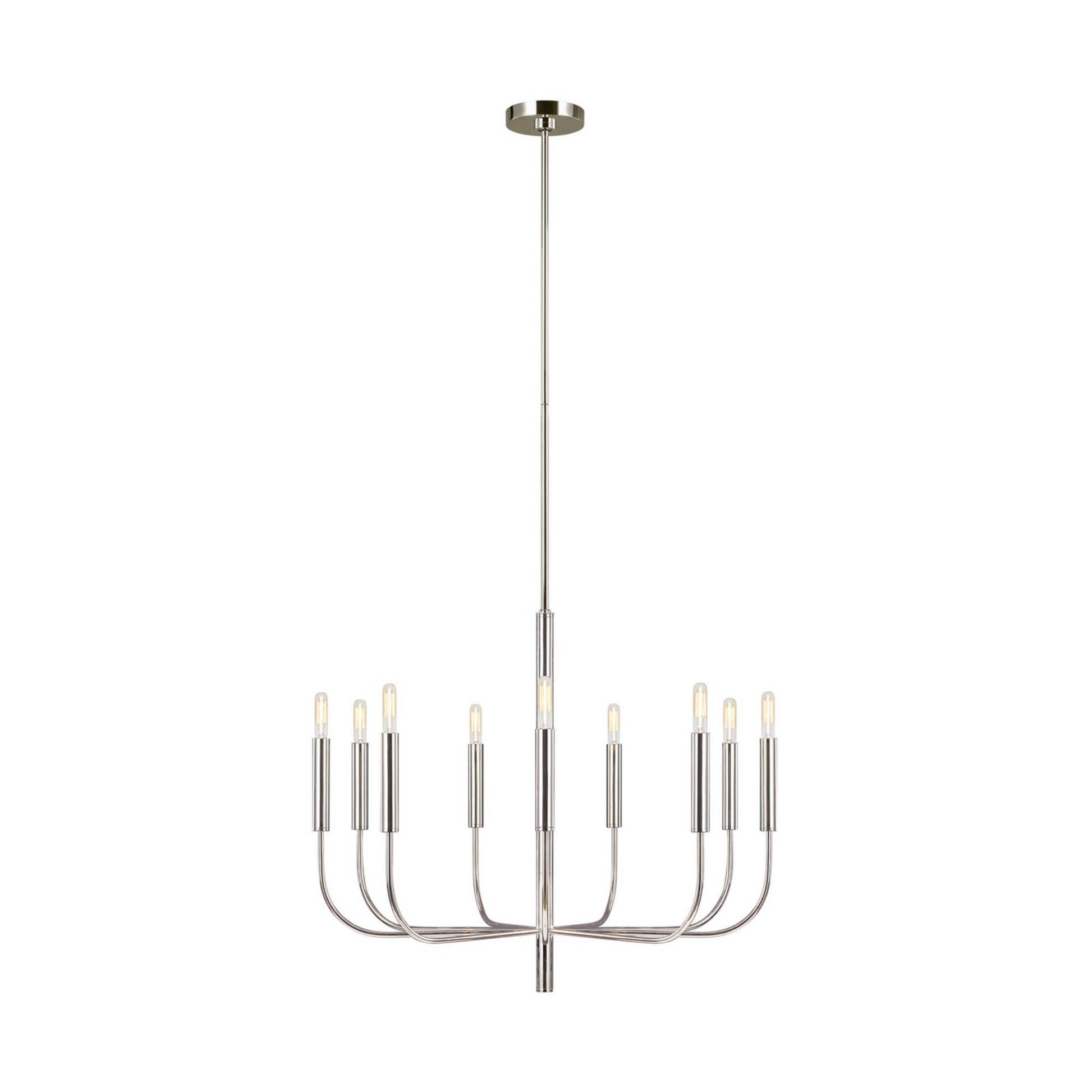 Brianna 30" 9-Light Medium Chandelier, Polished Nickel Finish - Bees Lighting