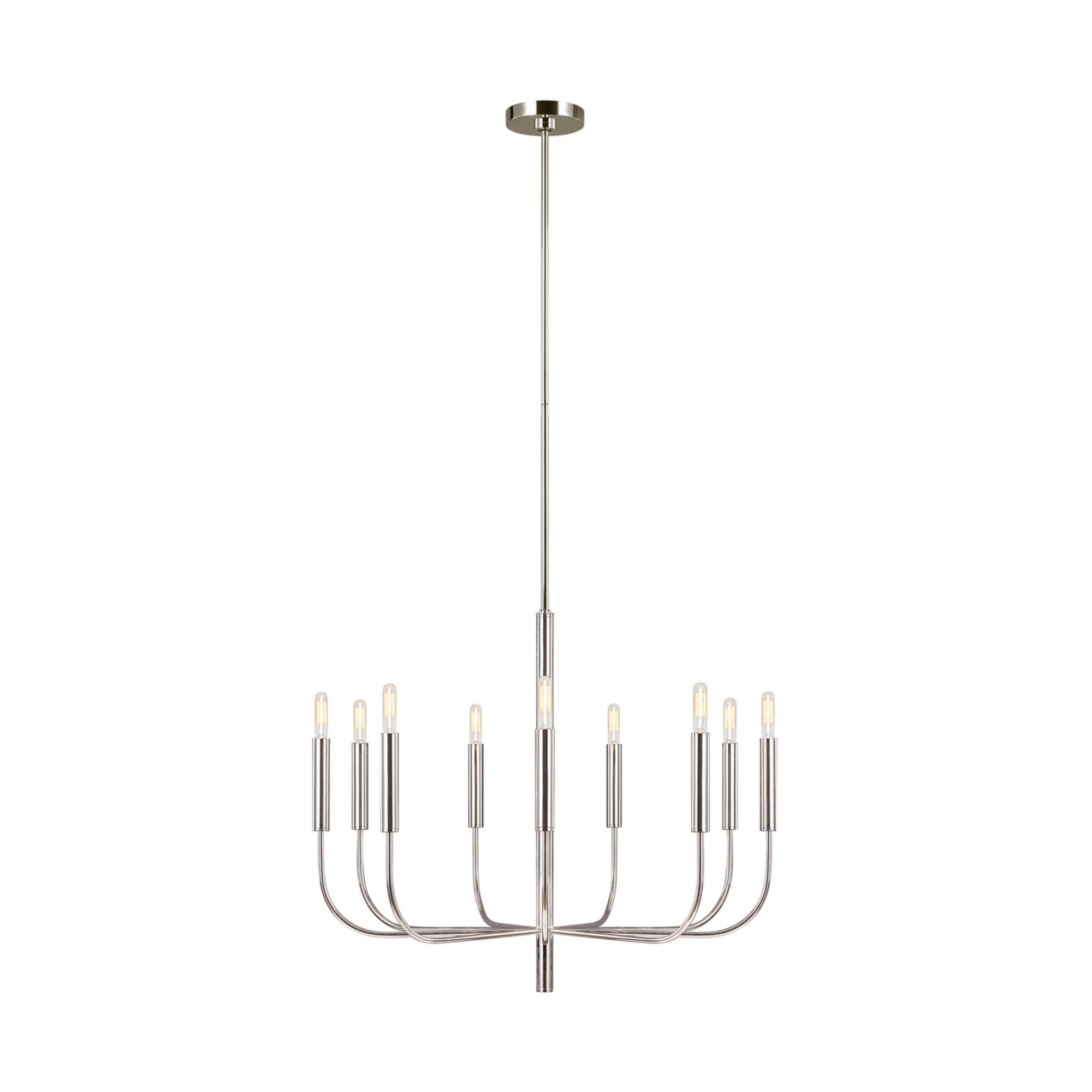 Brianna 30" 9-Light Medium Chandelier, Polished Nickel Finish - Bees Lighting