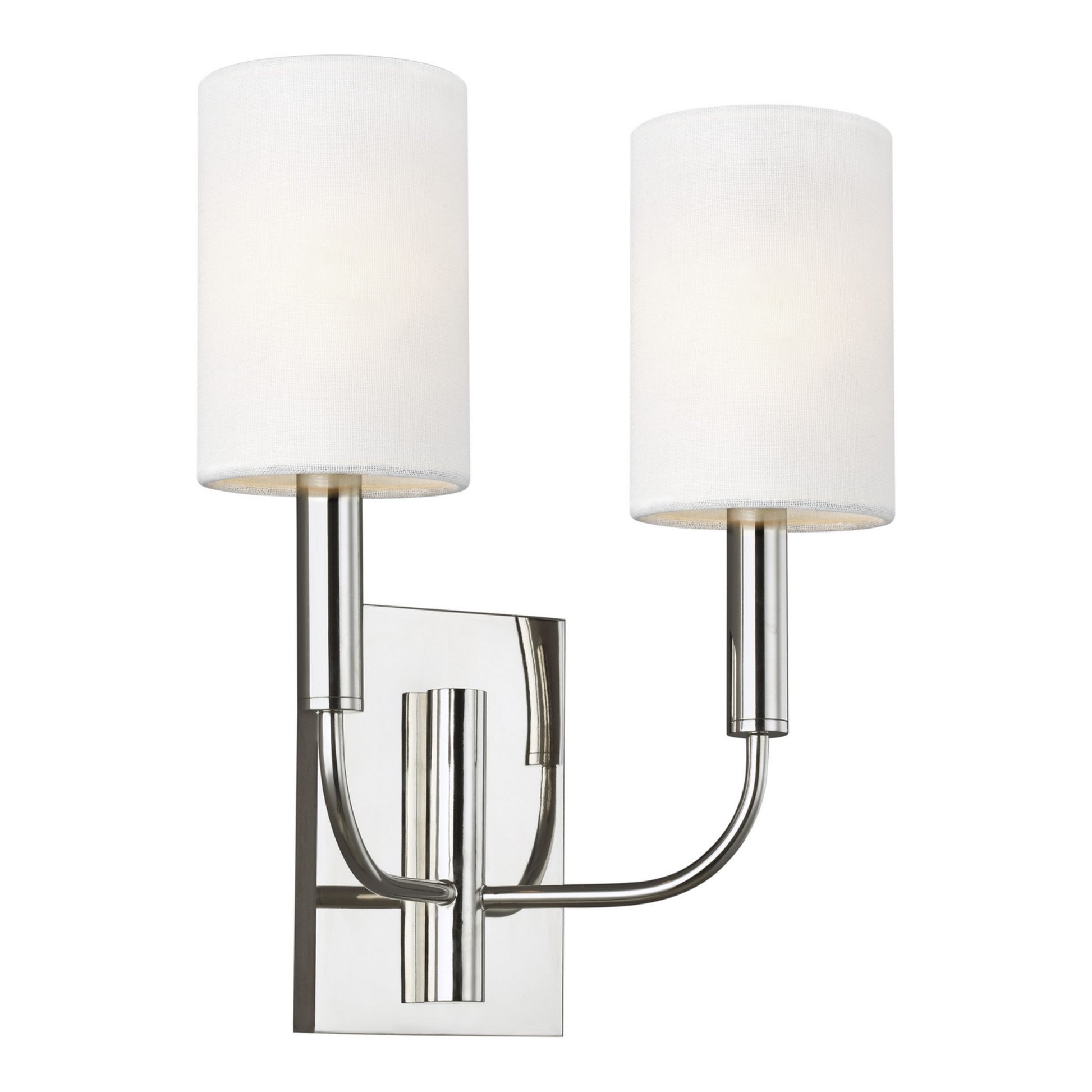 Brianna 14" 2-Light Wall Sconce, Polished Nickel Finish - Bees Lighting