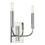 Brianna 14" 2-Light Wall Sconce, Polished Nickel Finish - Bees Lighting