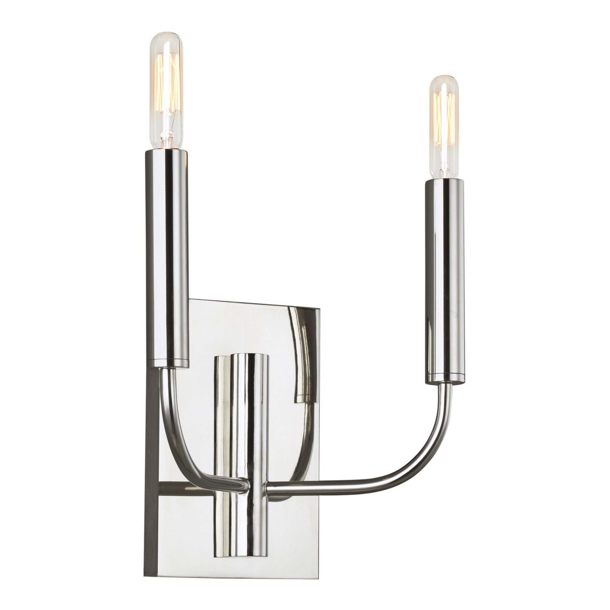 Brianna 14" 2-Light Wall Sconce, Polished Nickel Finish - Bees Lighting
