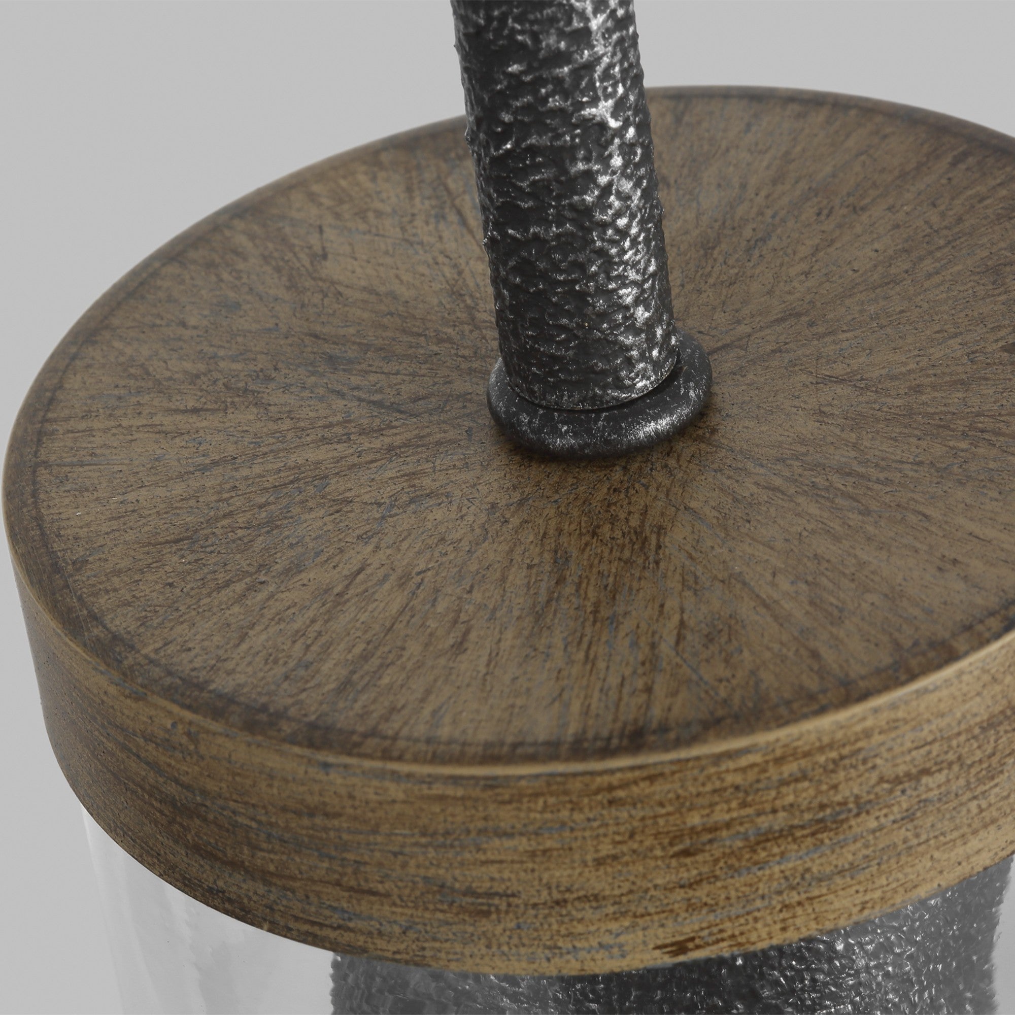 Angelo 3" Slim Pendant, Slate Grey Metal & Wood Finish - Bees Lighting