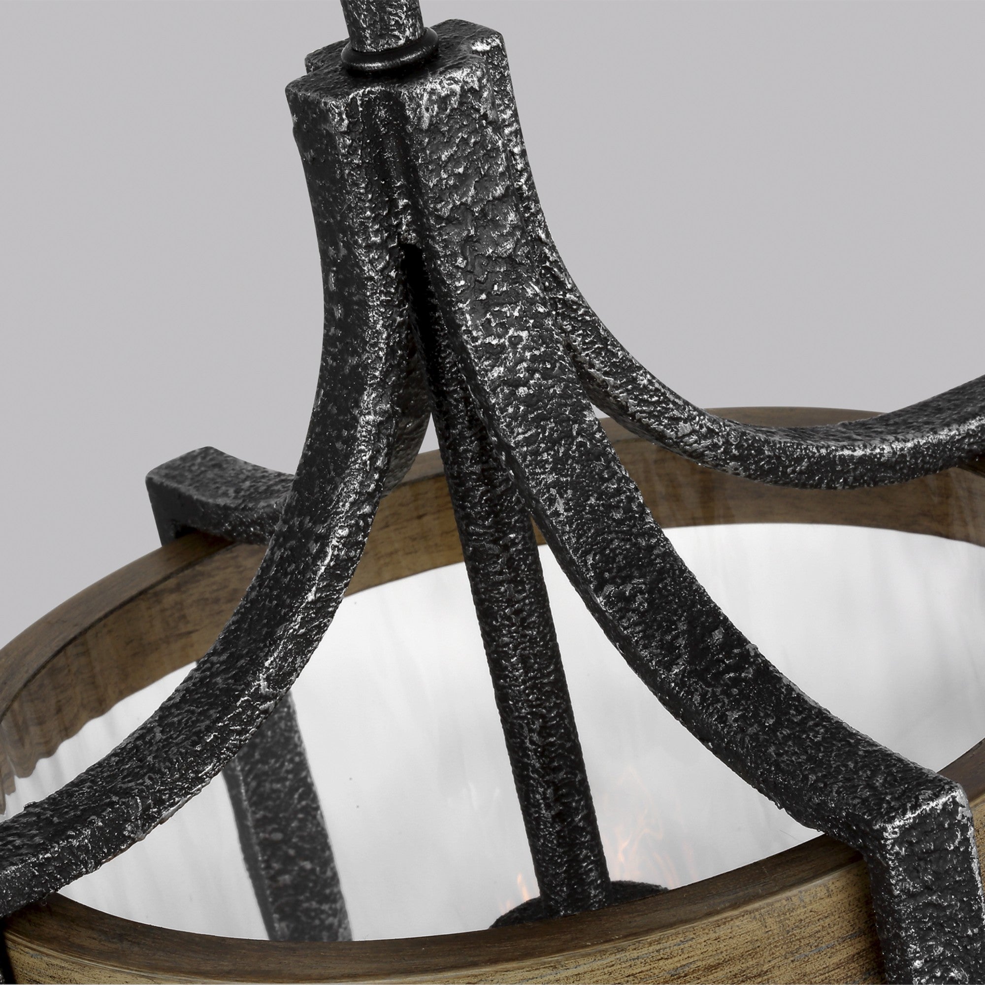 Angelo 10" Mini Pendant, Slate Grey Metal & Wood Finish - Bees Lighting
