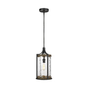 Angelo 10" Mini Pendant, Slate Grey Metal & Wood Finish - Bees Lighting