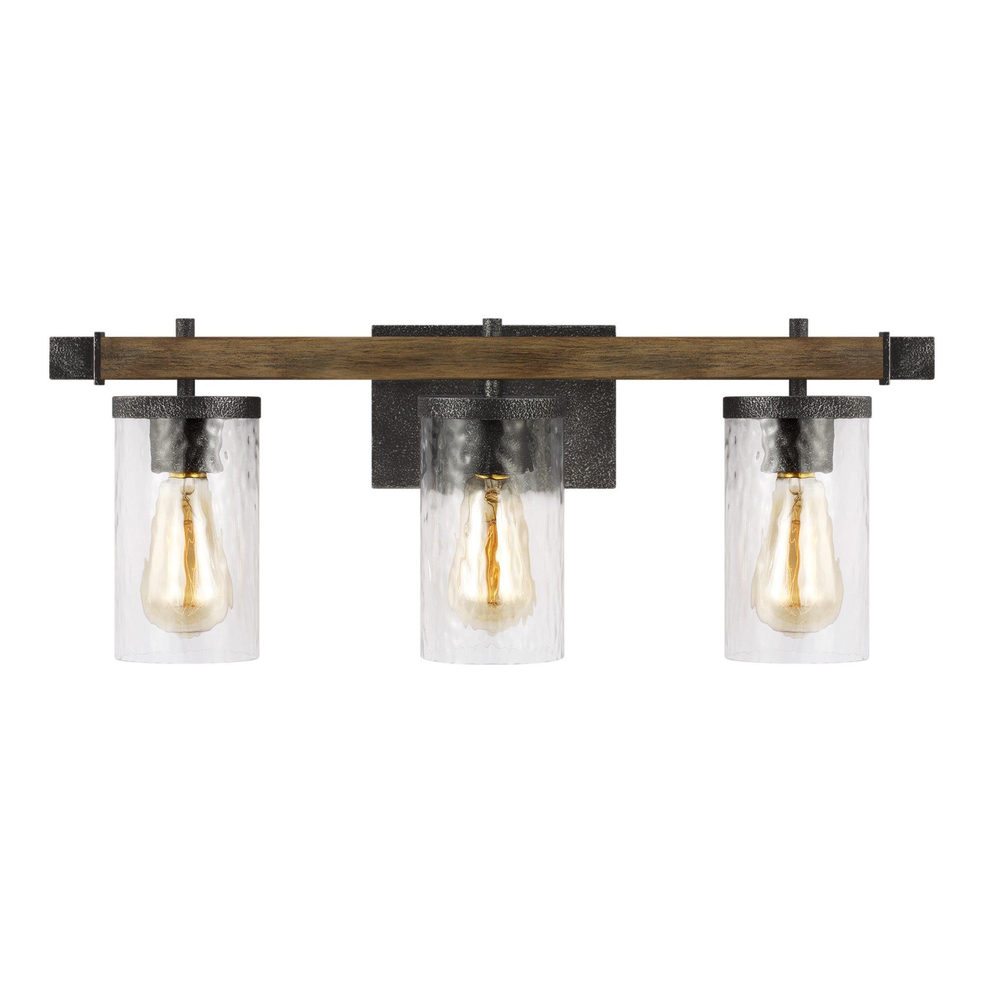 Angelo 24" 3-Light Bathroom Vanity, Slate Grey Metal & Wood Finish - Bees Lighting