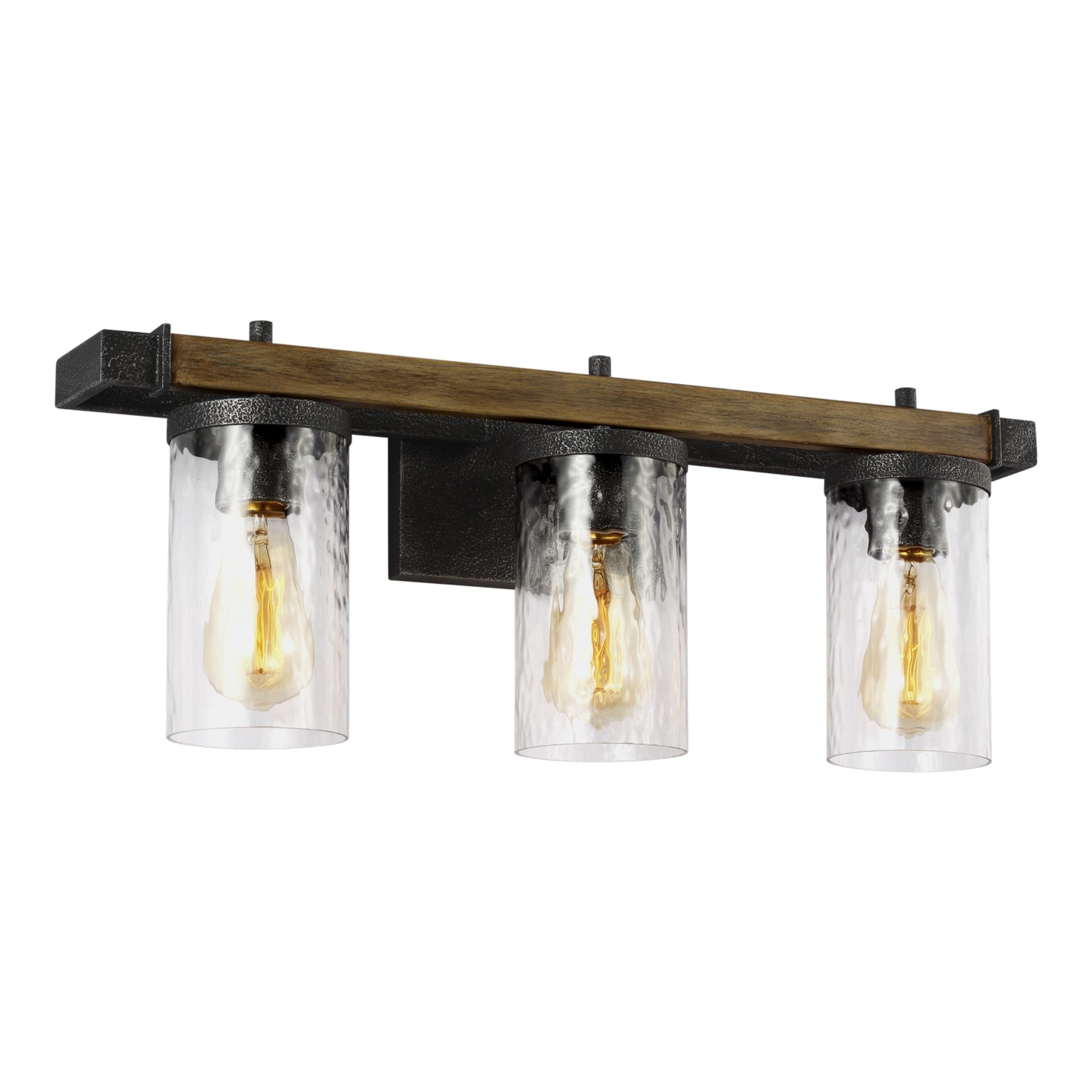 Angelo 24" 3-Light Bathroom Vanity, Slate Grey Metal & Wood Finish - Bees Lighting