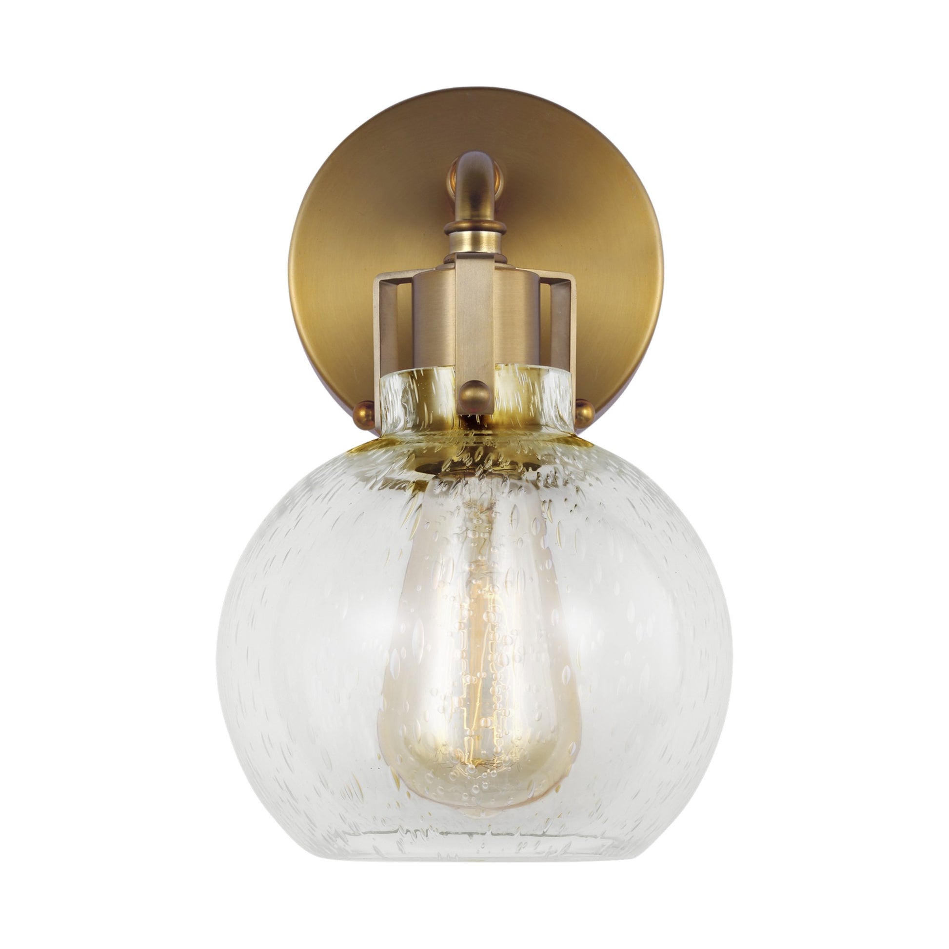 Clara 10" Bath Wall Sconce, Burnished Brass Finish - Bees Lighting