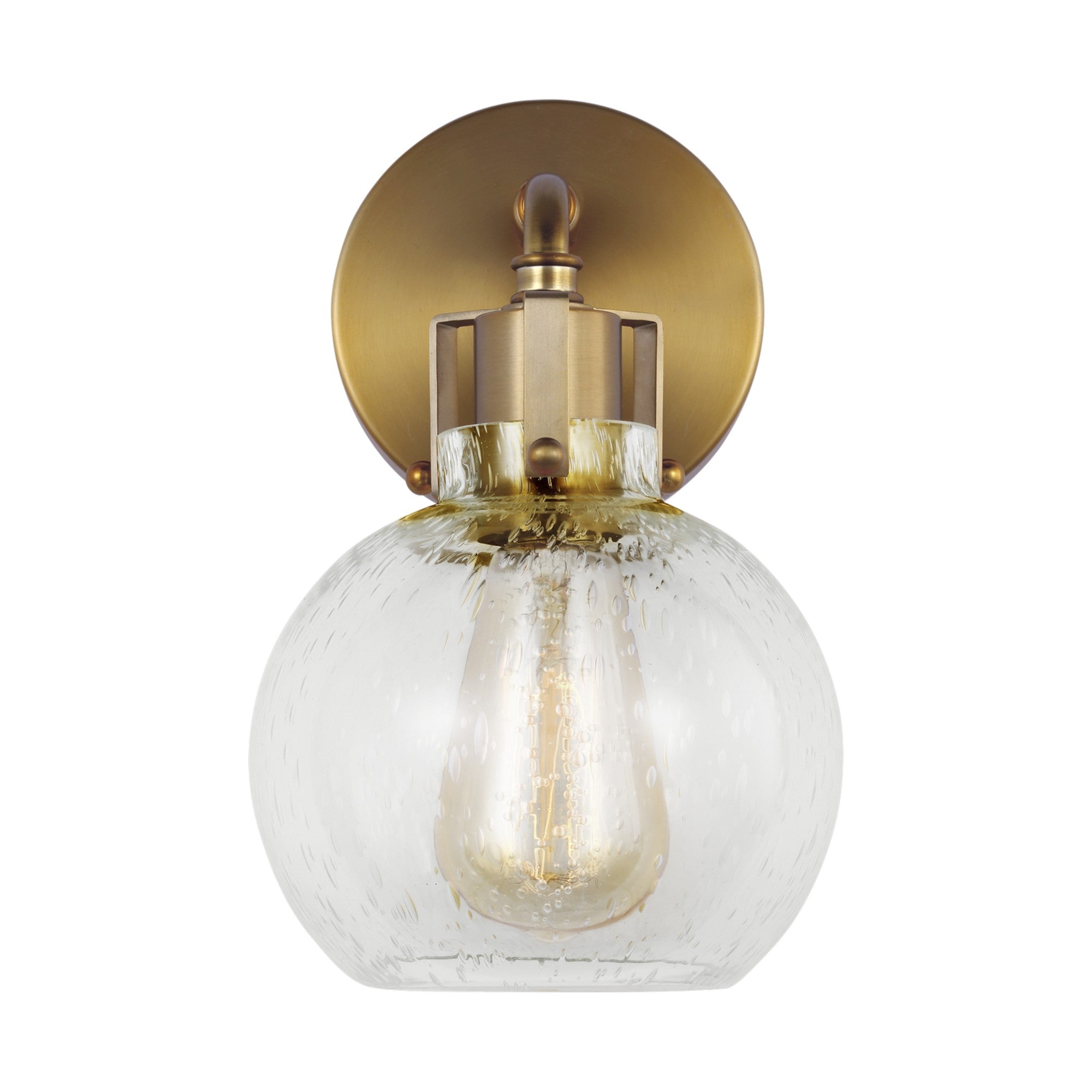 Clara 10" Bath Wall Sconce, Burnished Brass Finish - Bees Lighting