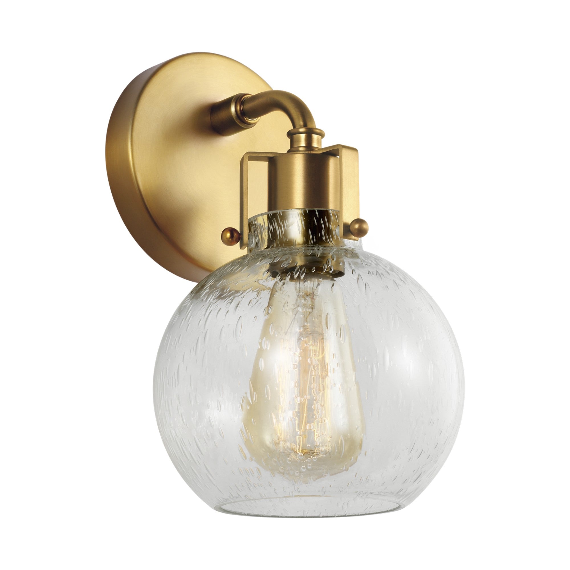 Clara 10" Bath Wall Sconce, Burnished Brass Finish - Bees Lighting