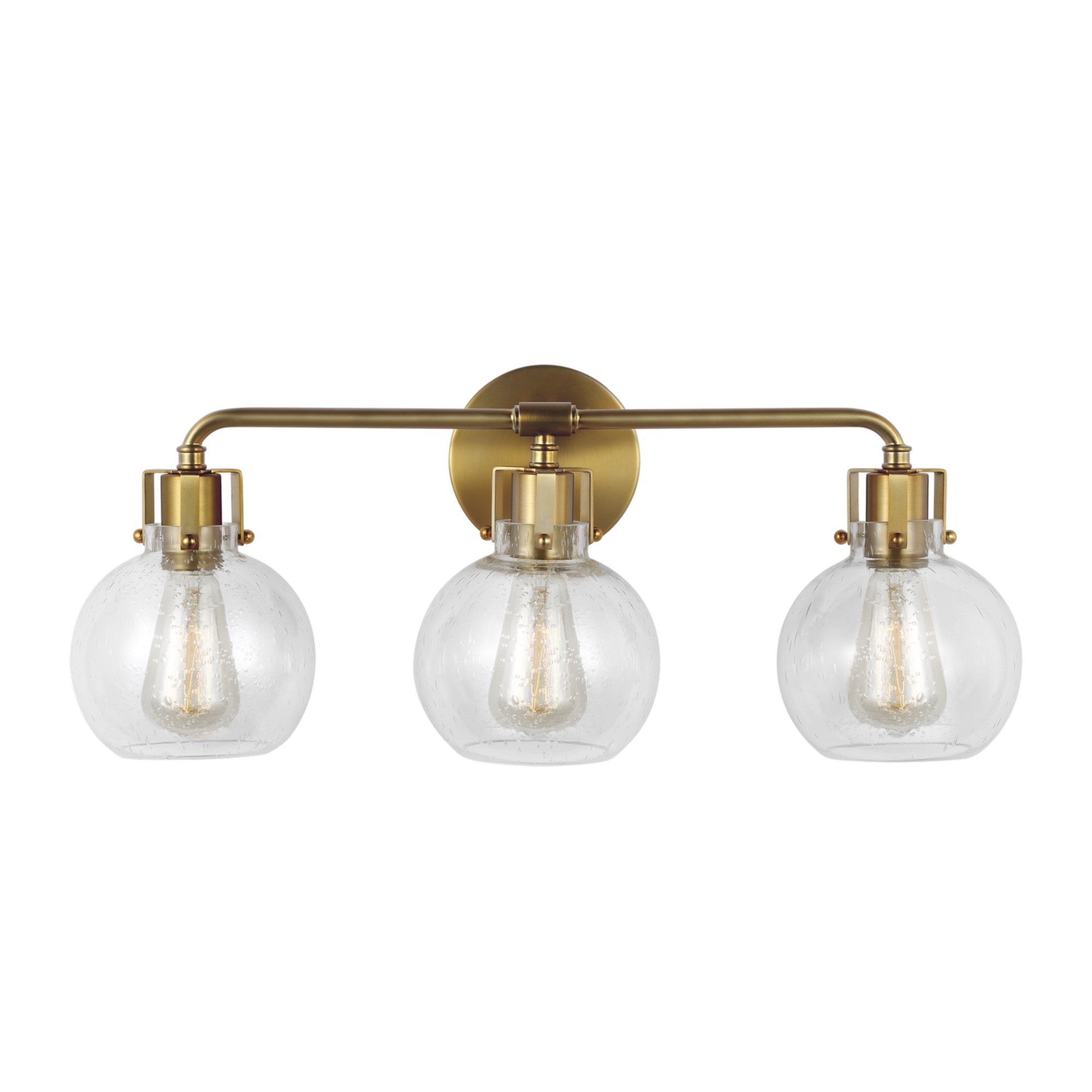 Clara 24" 3-Light Bathroom Vanity, Burnished Brass Finish - Bees Lighting