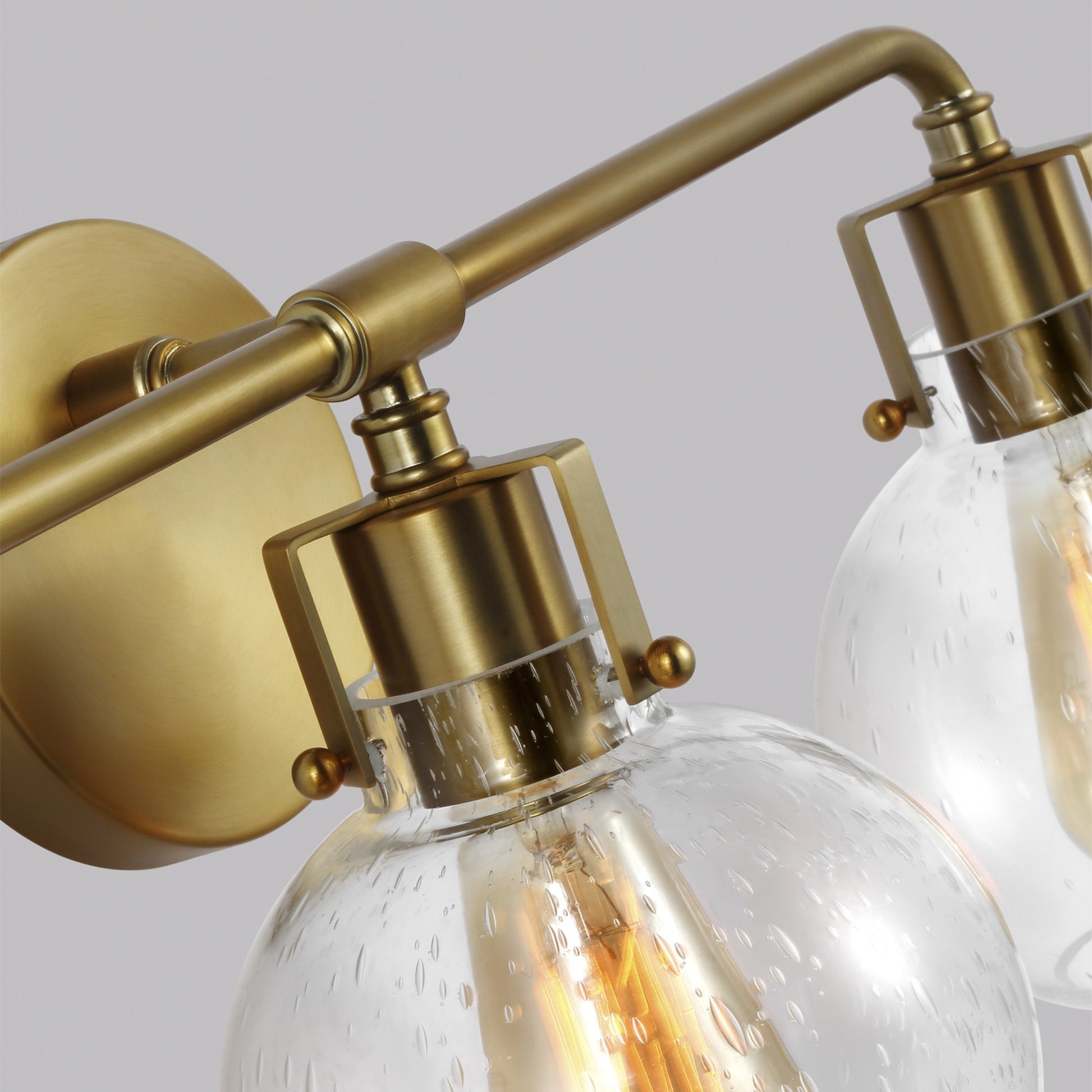 Clara 24" 3-Light Bathroom Vanity, Burnished Brass Finish - Bees Lighting