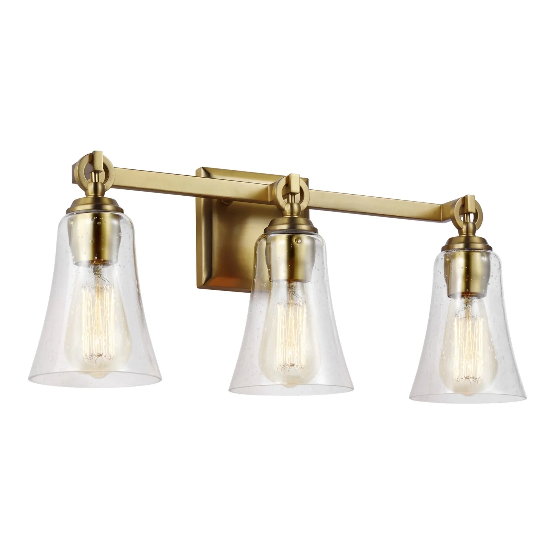 Monterro 22" 3-Light Bathroom Vanity, Burnished Brass Finish - Bees Lighting