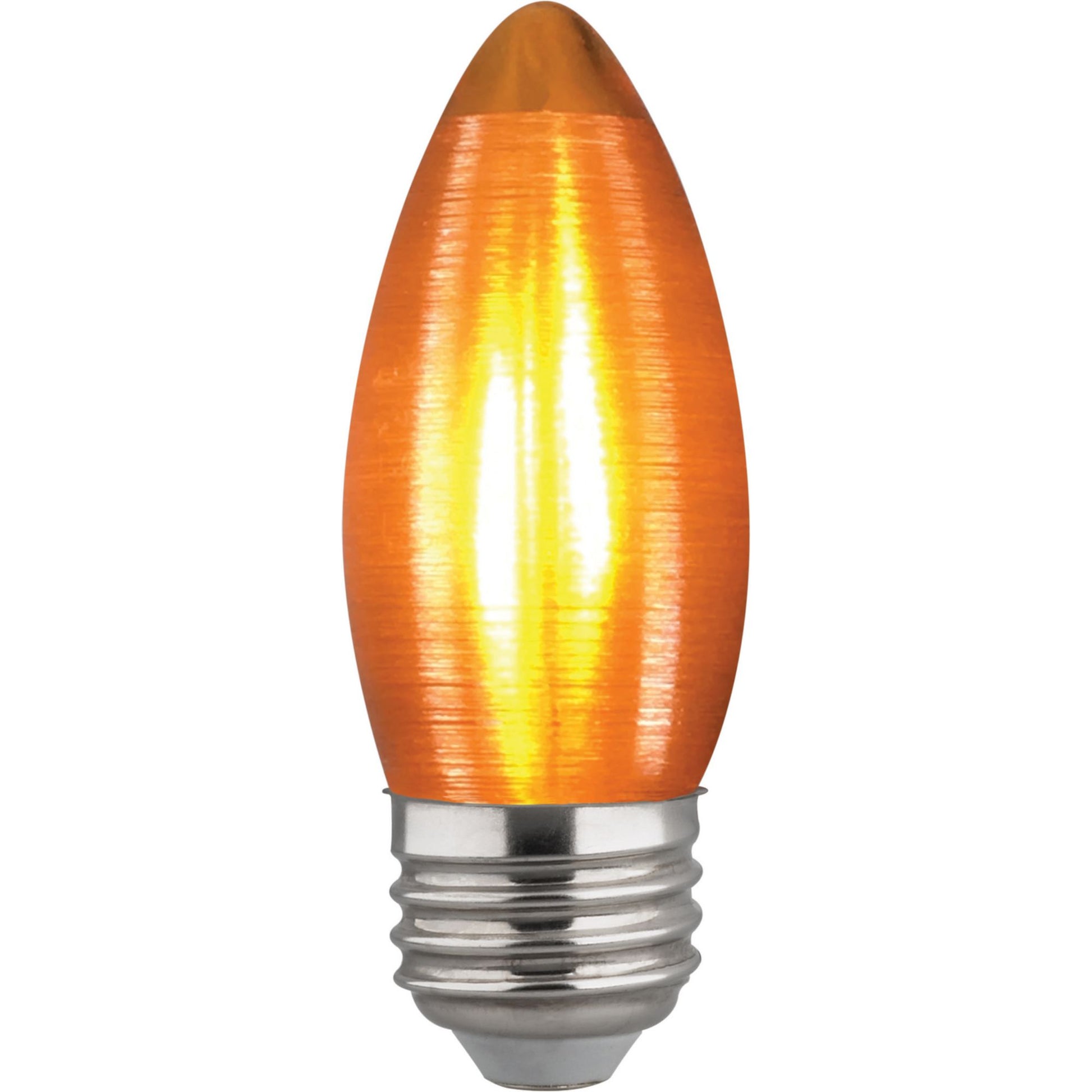 C11 LED Filament Bulb, 2 Watts, 100 Lumens, 2100K, E26 Medium Base, Satin Spun Amber Finish - Bees Lighting