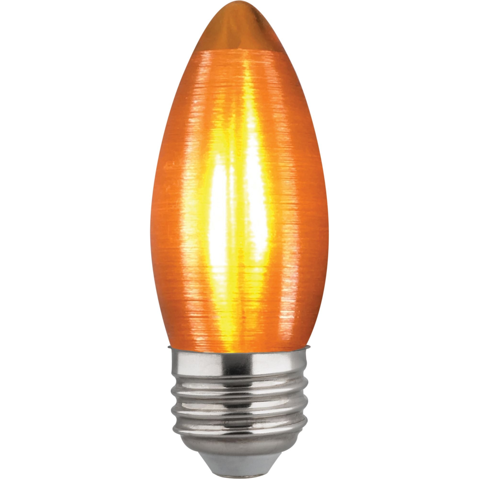 C11 LED Filament Bulb, 2 Watts, 100 Lumens, 2100K, E26 Medium Base, Satin Spun Amber Finish - Bees Lighting