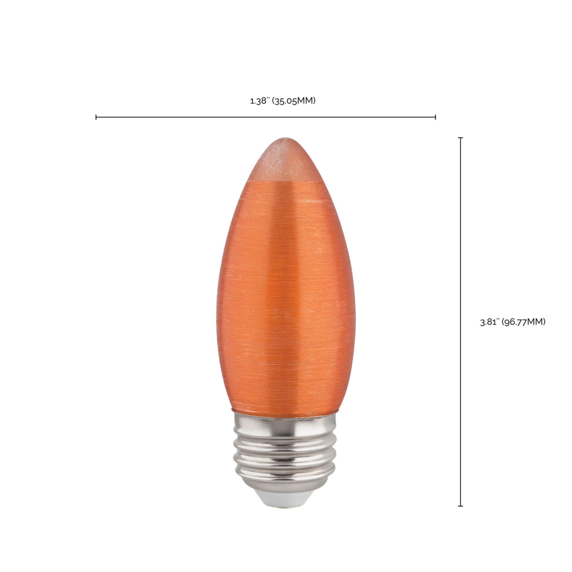C11 LED Filament Bulb, 2 Watts, 100 Lumens, 2100K, E26 Medium Base, Satin Spun Amber Finish - Bees Lighting