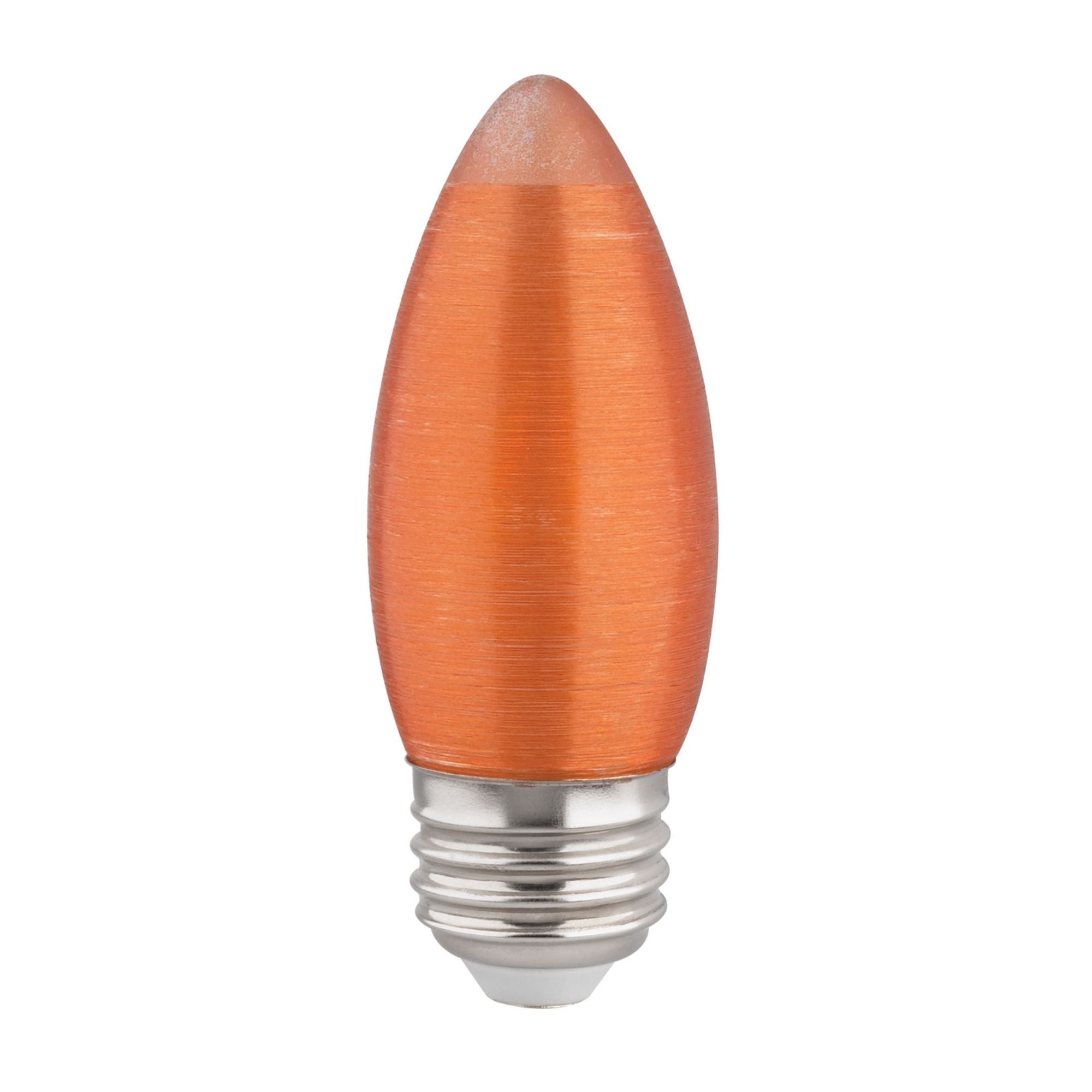 C11 LED Filament Bulb, 2 Watts, 100 Lumens, 2100K, E26 Medium Base, Satin Spun Amber Finish - Bees Lighting