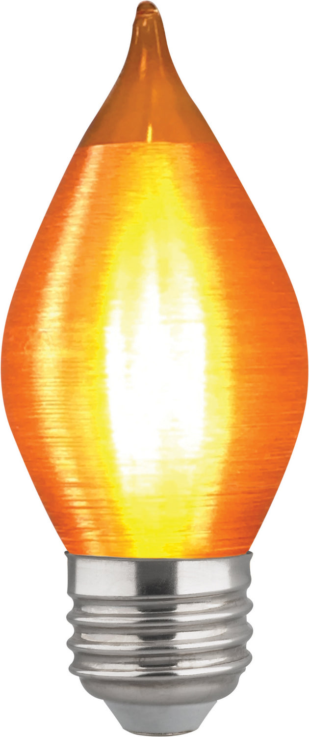 C15 Filament LED Bulb, 4W, 240 Lumens, 40W Equal, 2100K, E26 Base, Satin Spun Amber Finish - Bees Lighting