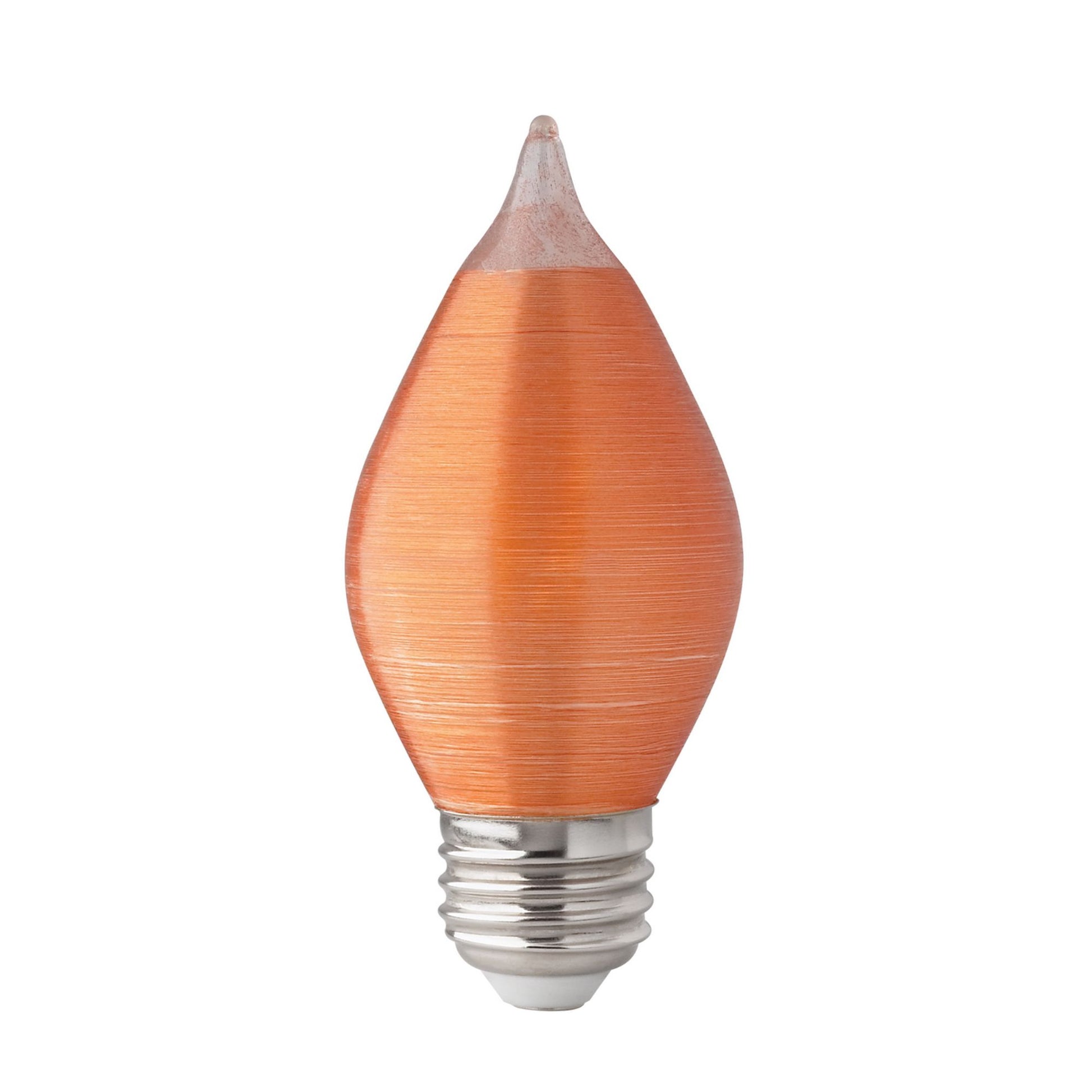 C15 Filament LED Bulb, 4W, 240 Lumens, 40W Equal, 2100K, E26 Base, Satin Spun Amber Finish - Bees Lighting