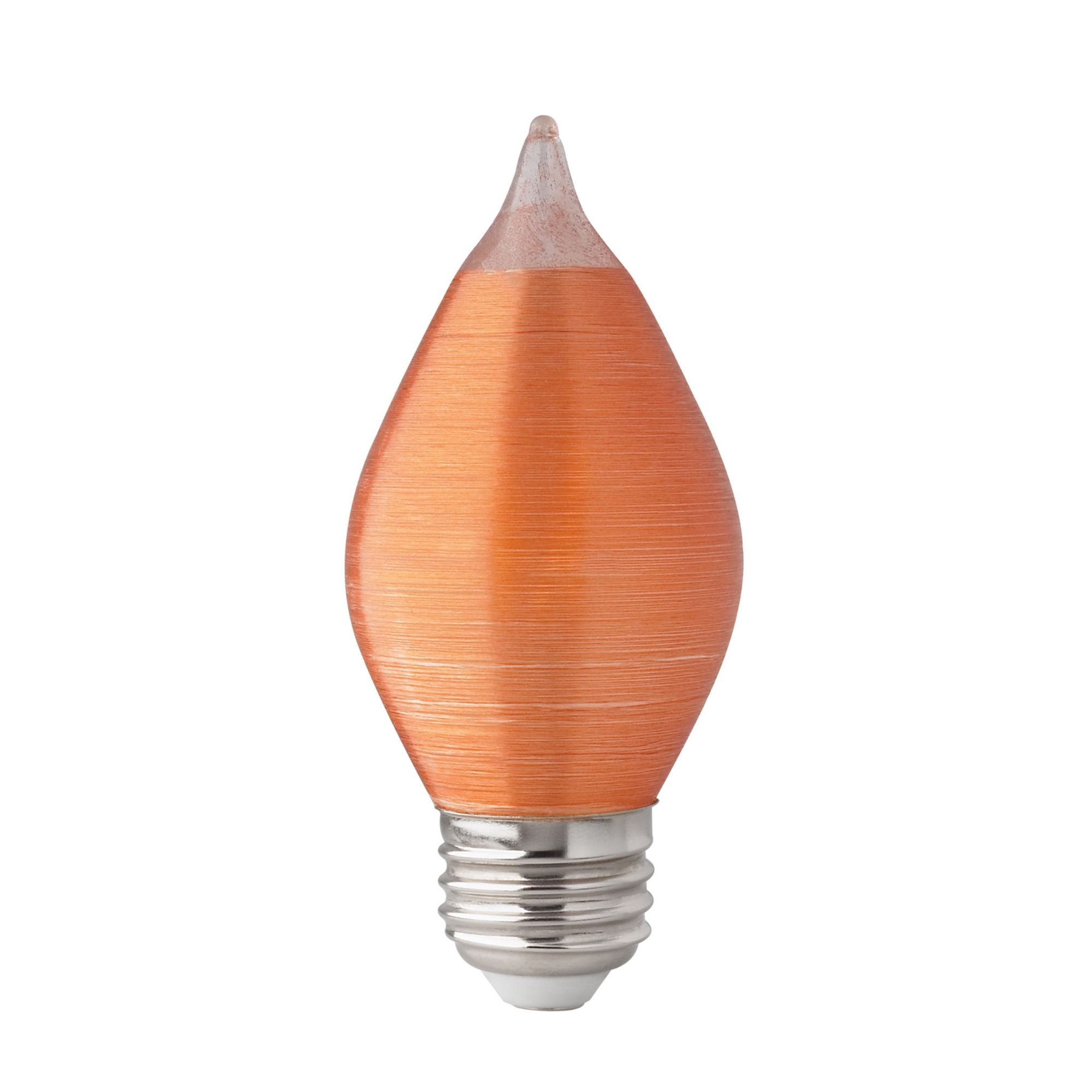 C15 Filament LED Bulb, 4W, 240 Lumens, 40W Equal, 2100K, E26 Base, Satin Spun Amber Finish