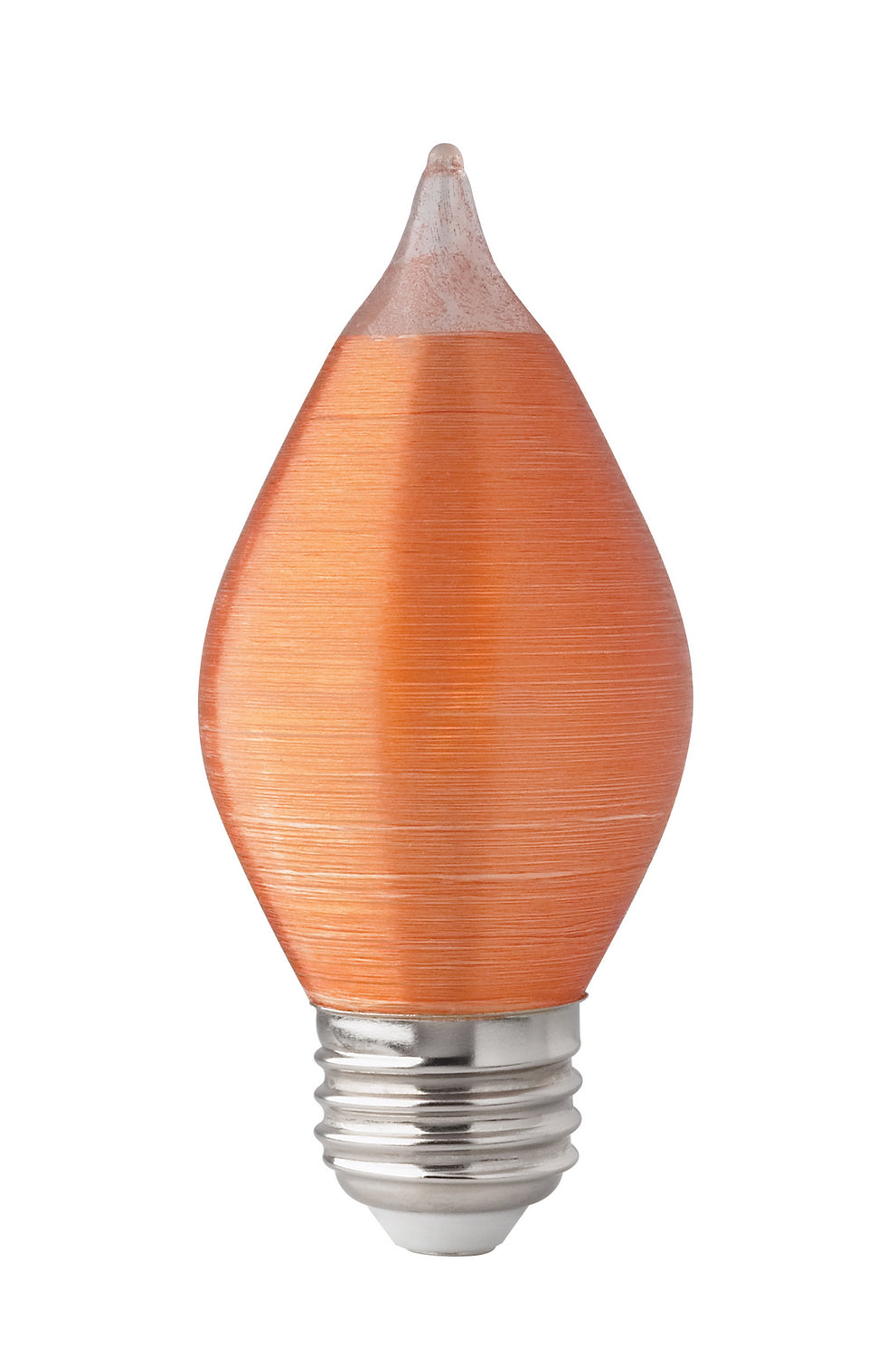 C15 Filament LED Bulb, 4W, 240 Lumens, 40W Equal, 2100K, E26 Base, Satin Spun Amber Finish - Bees Lighting