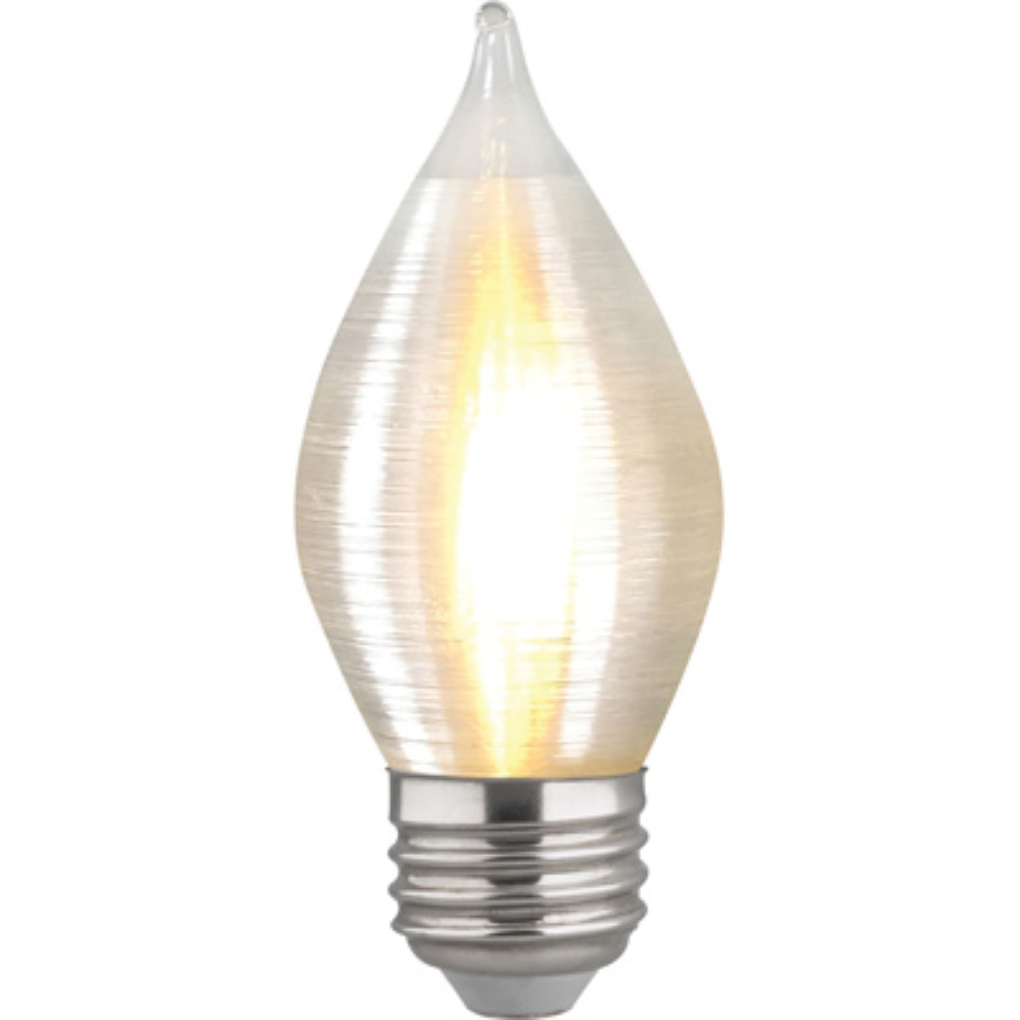 C15 Filament LED Bulb, 4W, 300 Lumens, 40W Equal, 2700K, E26 Base, Satin Spun Clear Finish - Bees Lighting
