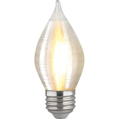 C15 Filament LED Bulb, 4W, 300 Lumens, 40W Equal, 2700K, E26 Base, Satin Spun Clear Finish - Bees Lighting