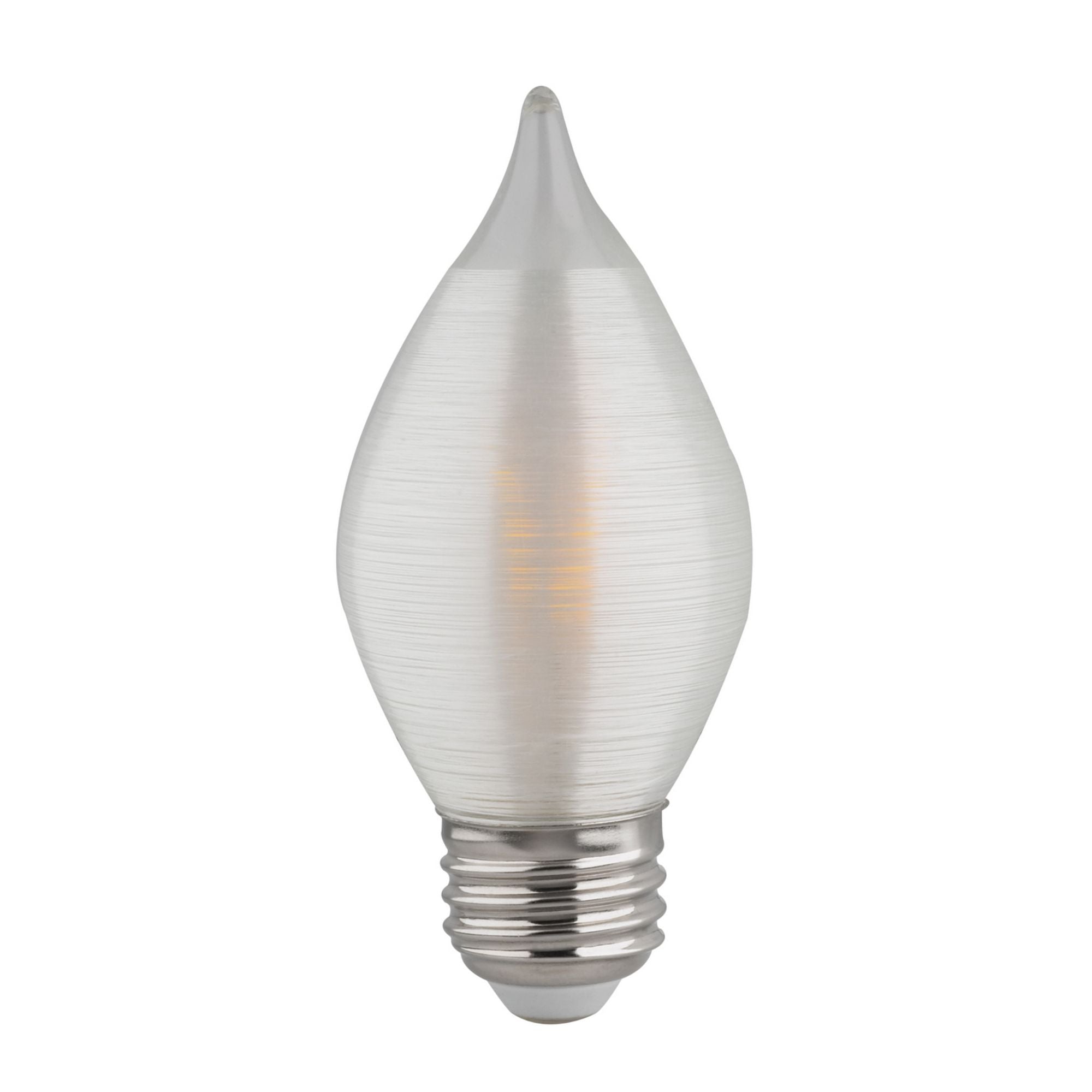 C15 Filament LED Bulb, 4W, 300 Lumens, 40W Equal, 2700K, E26 Base, Satin Spun Clear Finish - Bees Lighting