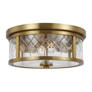 Alec 13" 2-Light Flush Mount, Burnished Brass Finish - Bees Lighting