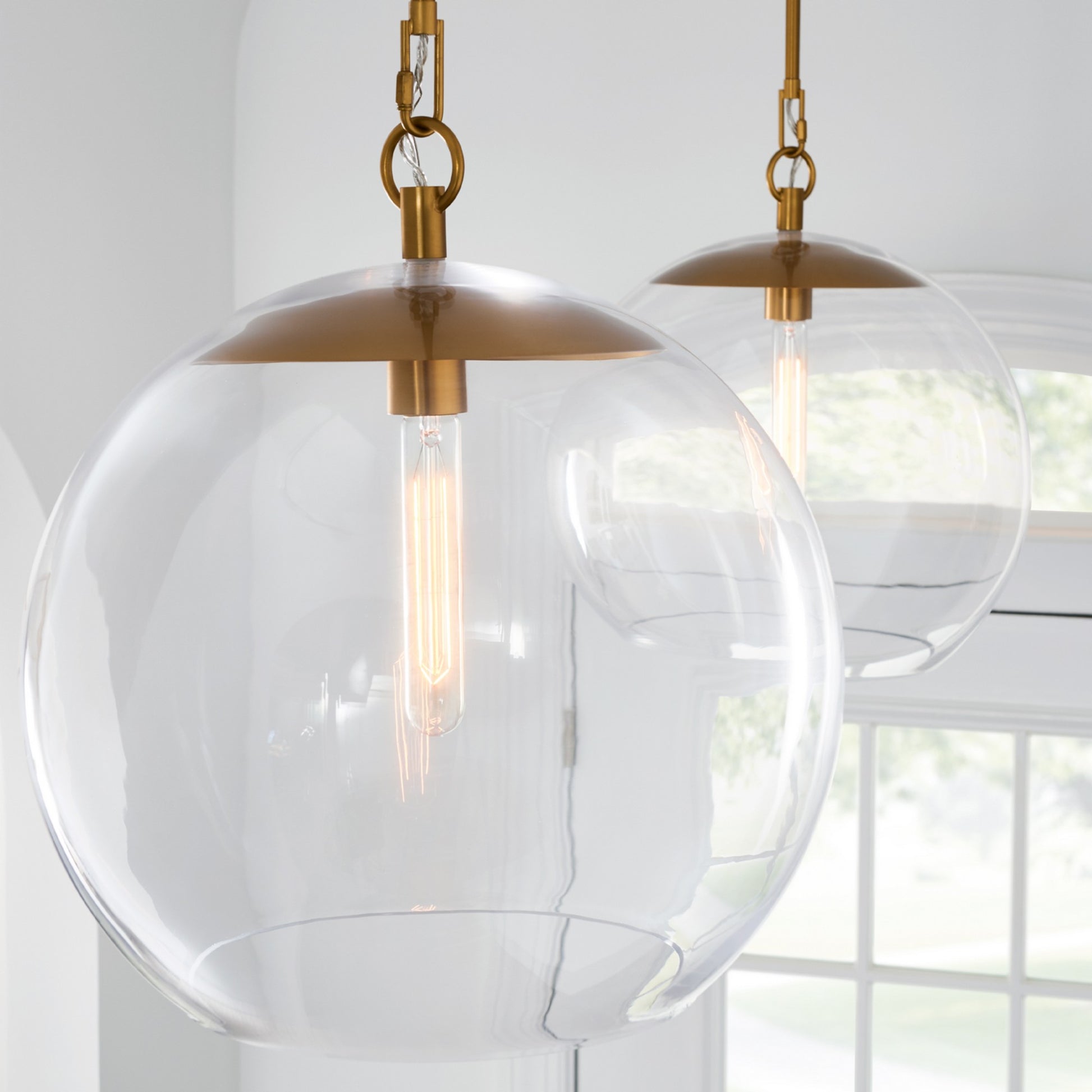 Atlantic 16" Round Pendant, Burnished Brass Finish - Bees Lighting