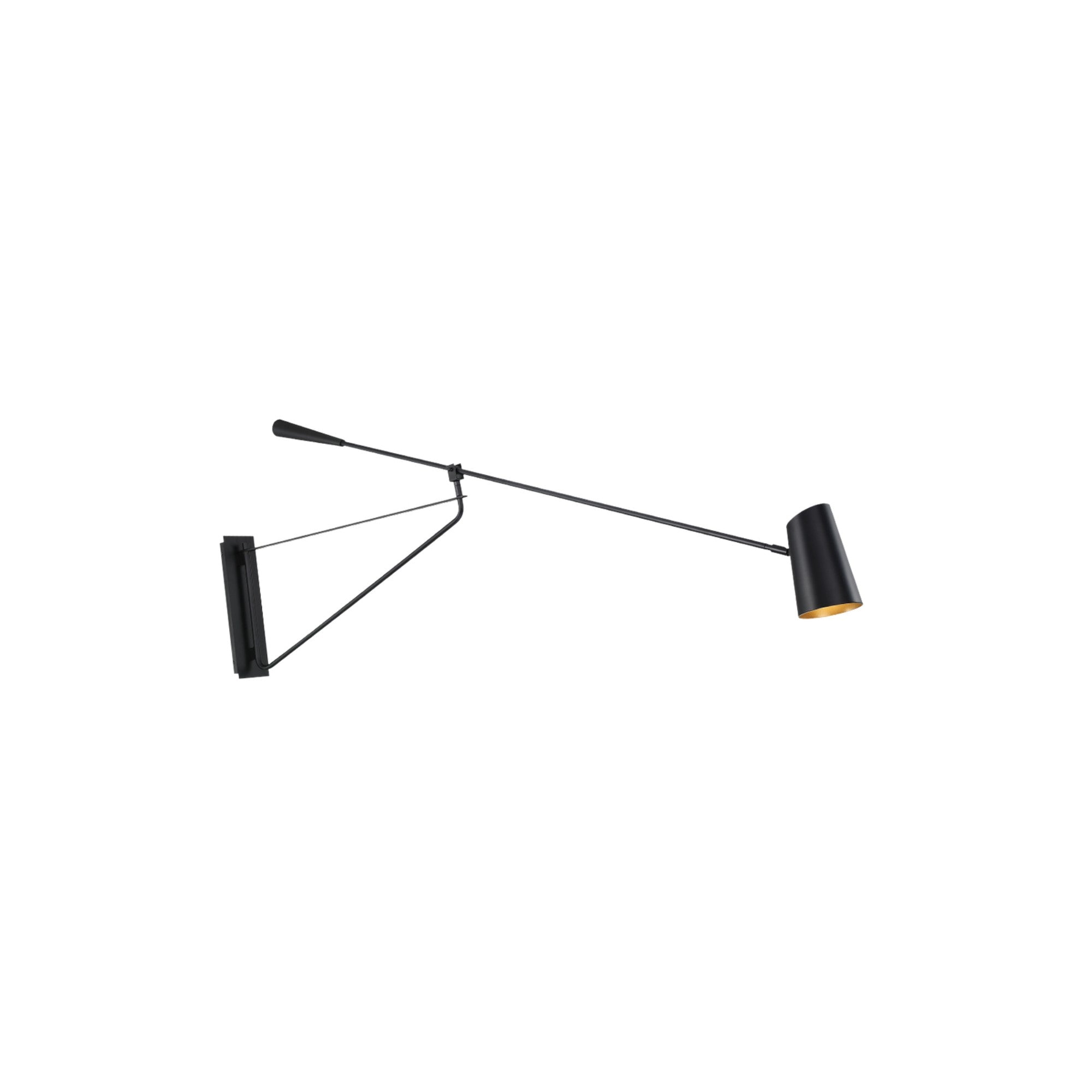 Stylus 59" LED Swing Arm Light, Black & Gold Finish - Bees Lighting