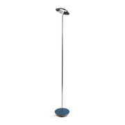 Royyo Chrome with Azure Felt Contemporary LED Floor Lamp with USB Port - Bees Lighting