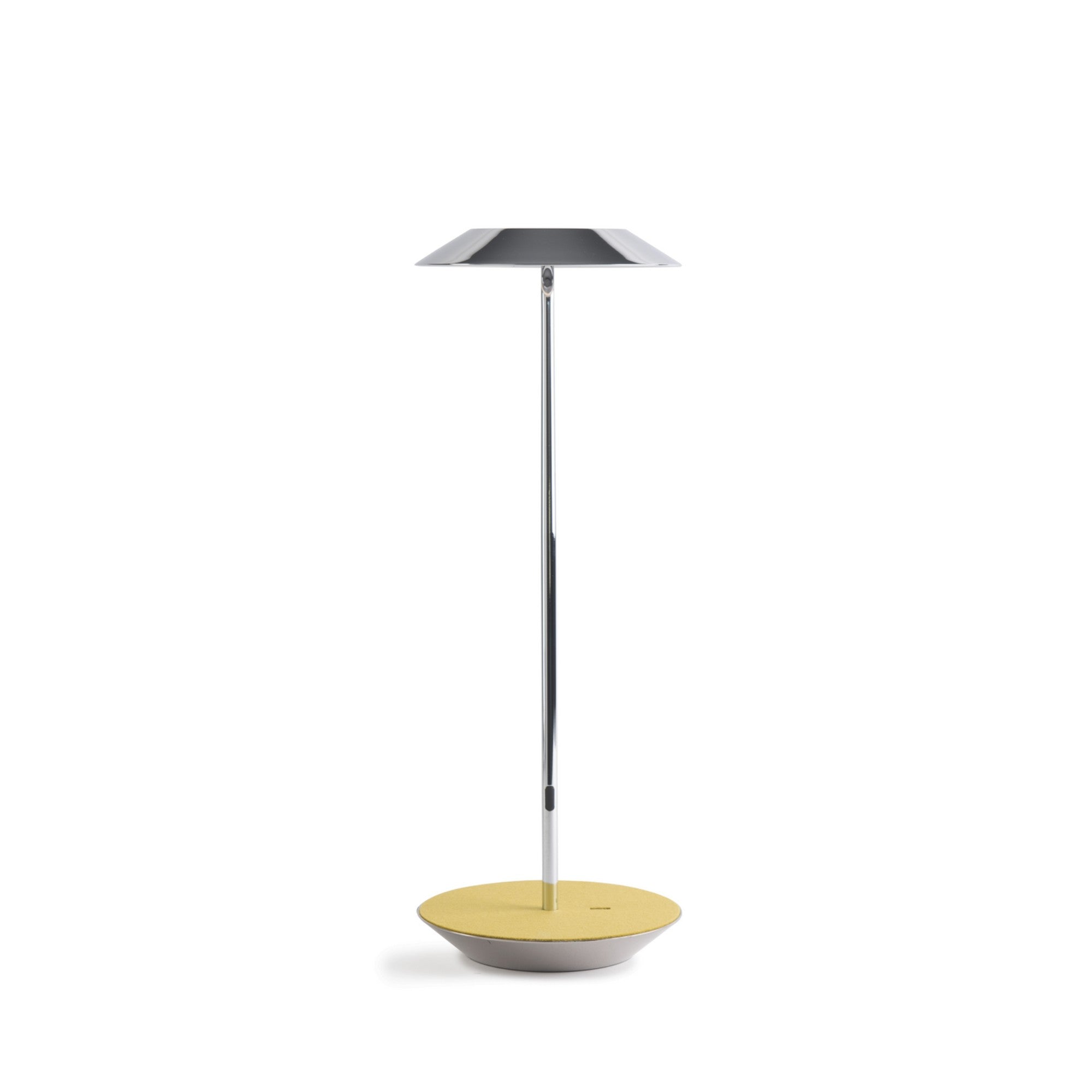 Royyo Chrome with Honeydew Felt Modern LED Desk Lamp with USB Port - Bees Lighting