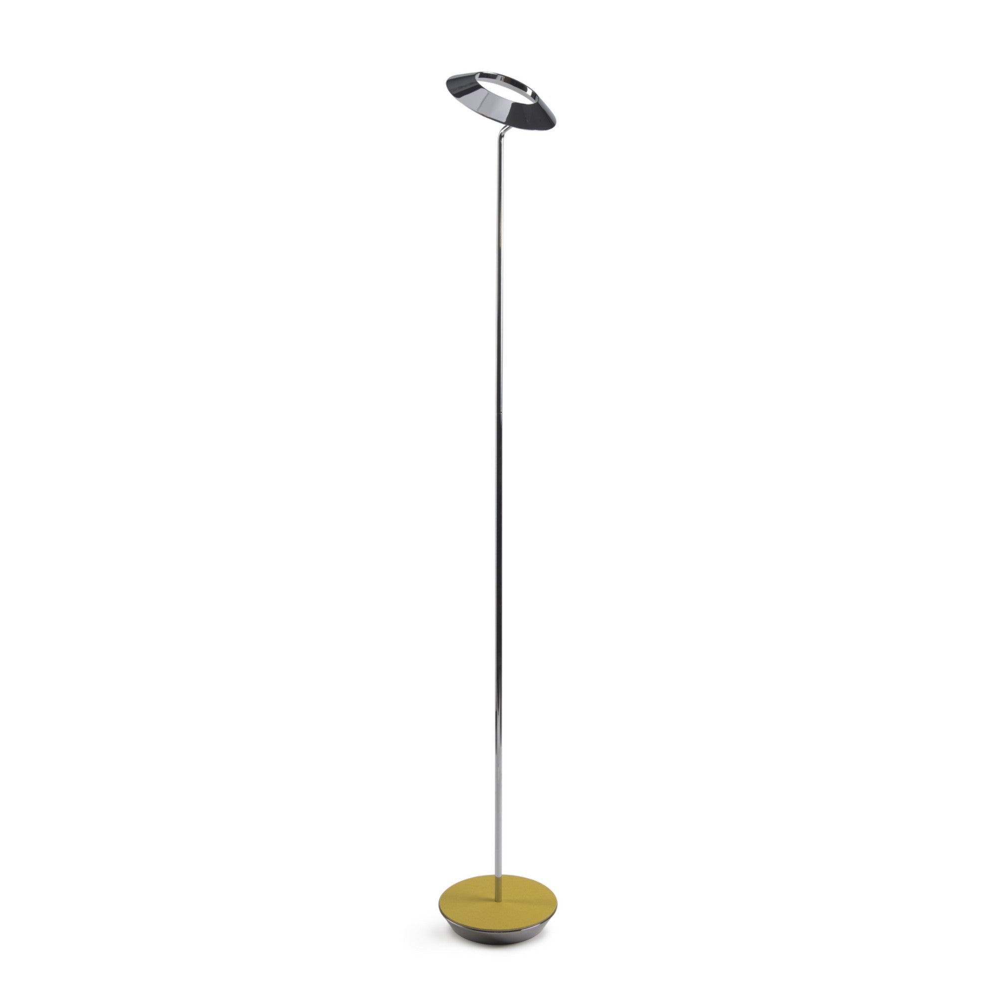 Royyo Chrome with Honeydew Felt Contemporary LED Floor Lamp with USB Port - Bees Lighting