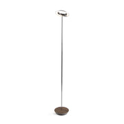 Royyo Chrome with Oiled Walnut Contemporary LED Floor Lamp with USB Port - Bees Lighting