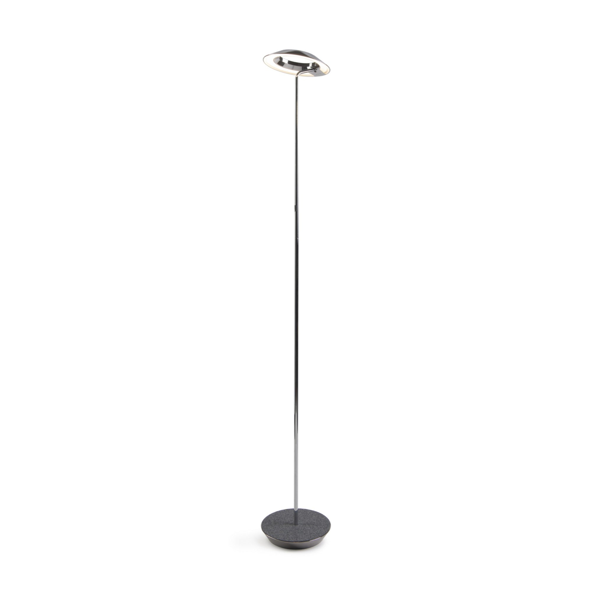 Royyo Chrome with Oxford Felt Contemporary LED Floor Lamp with USB Port - Bees Lighting