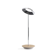 Royyo Chrome With White Oak Modern LED Desk Lamp with USB Port - Bees Lighting