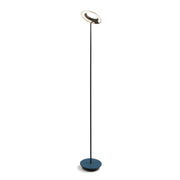 Royyo Matte Black with Azure Felt Contemporary LED Floor Lamp with USB Port - Bees Lighting