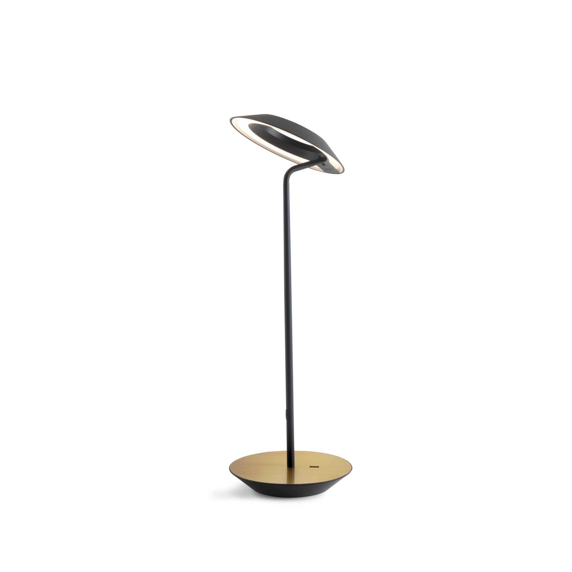 Royyo Matte Black With Brushed Brass Modern LED Desk Lamp with USB Port - Bees Lighting