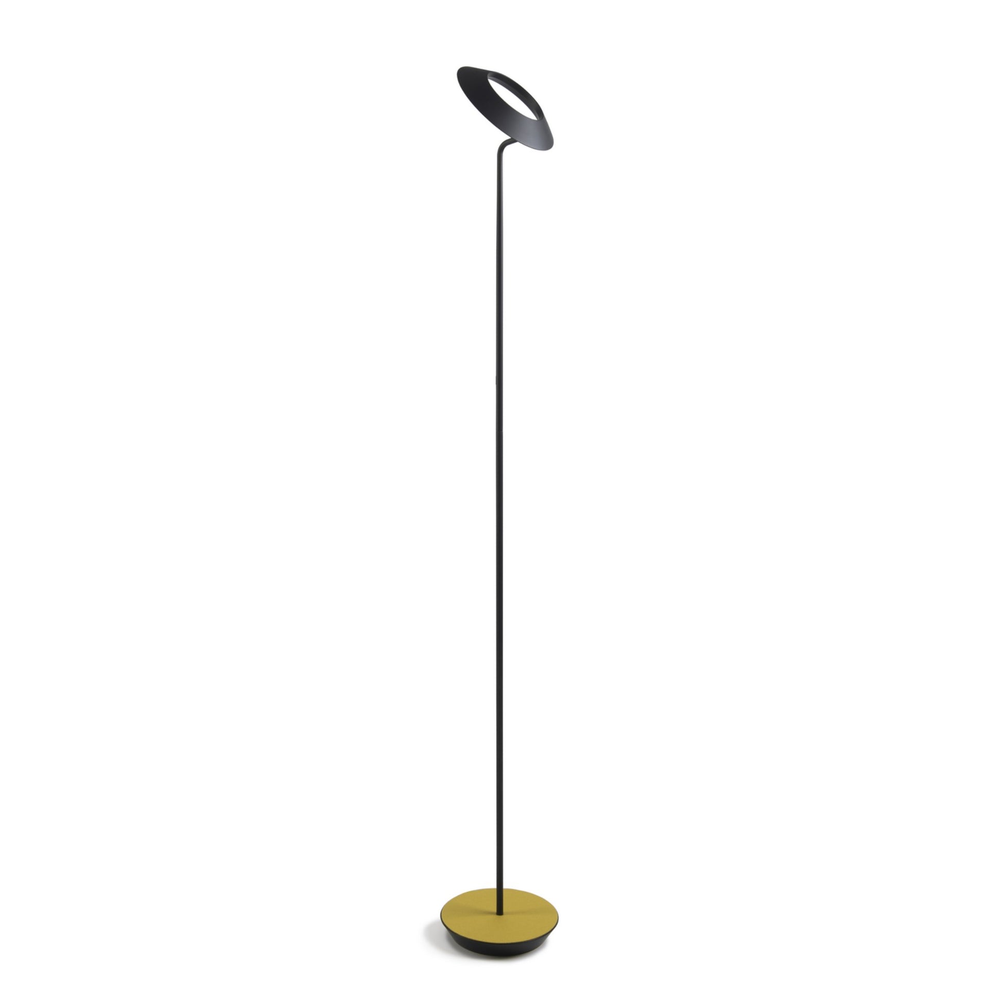 Royyo Matte Black with Honeydew Felt Contemporary LED Floor Lamp with USB Port - Bees Lighting