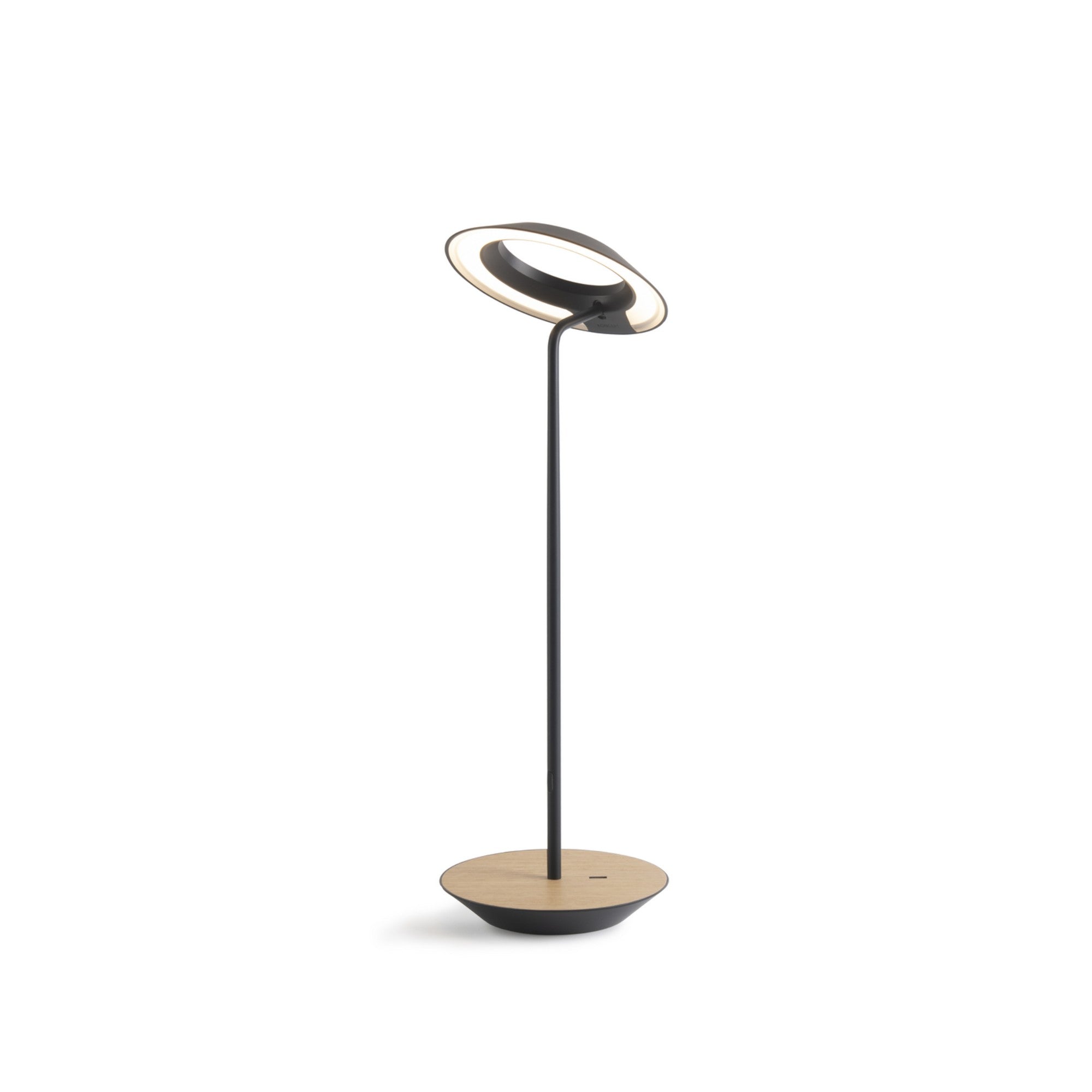 Royyo Matte Black With White Oak Modern LED Desk Lamp with USB Port - Bees Lighting