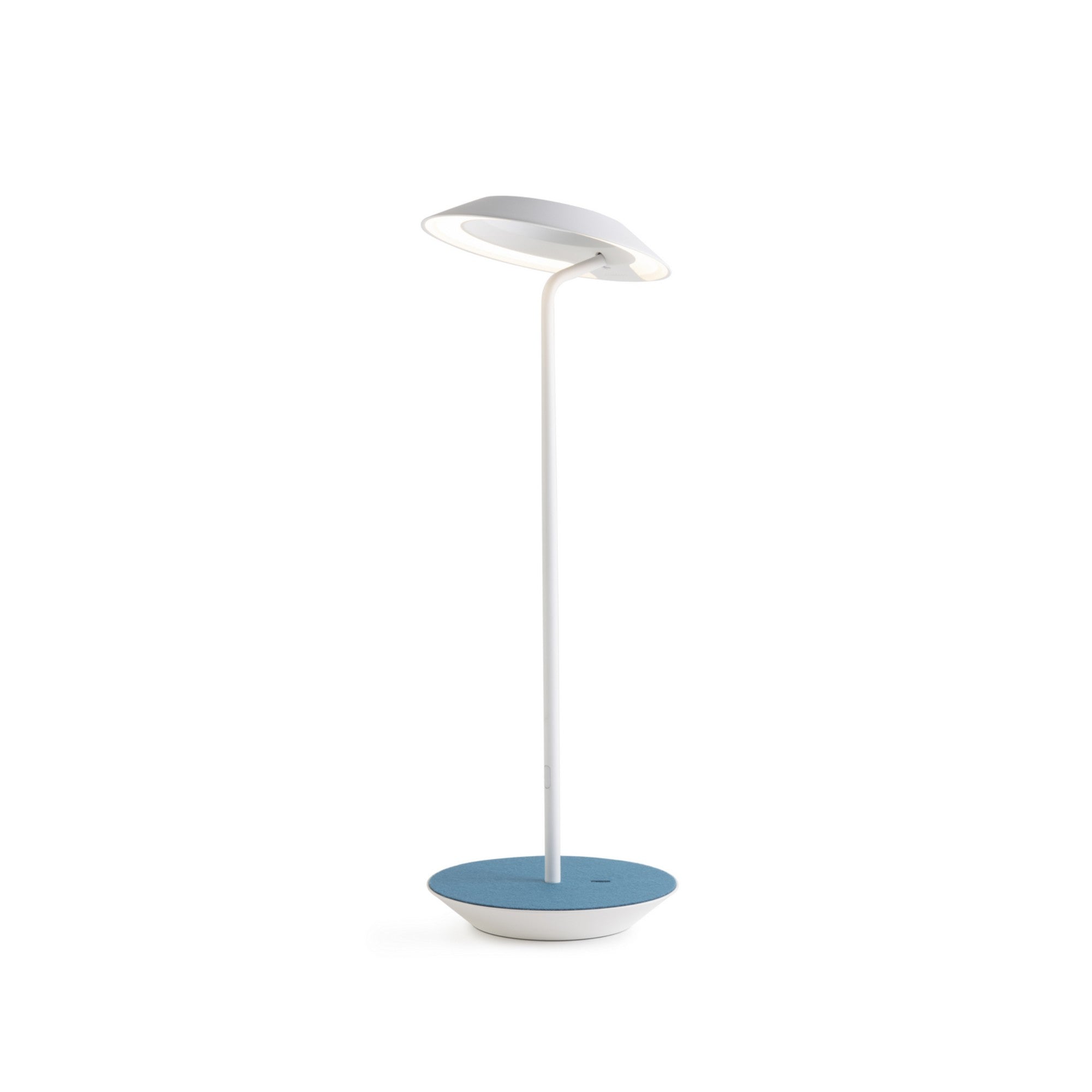 Royyo Matte White With Azure Felt Modern LED Desk Lamp with USB Port - Bees Lighting
