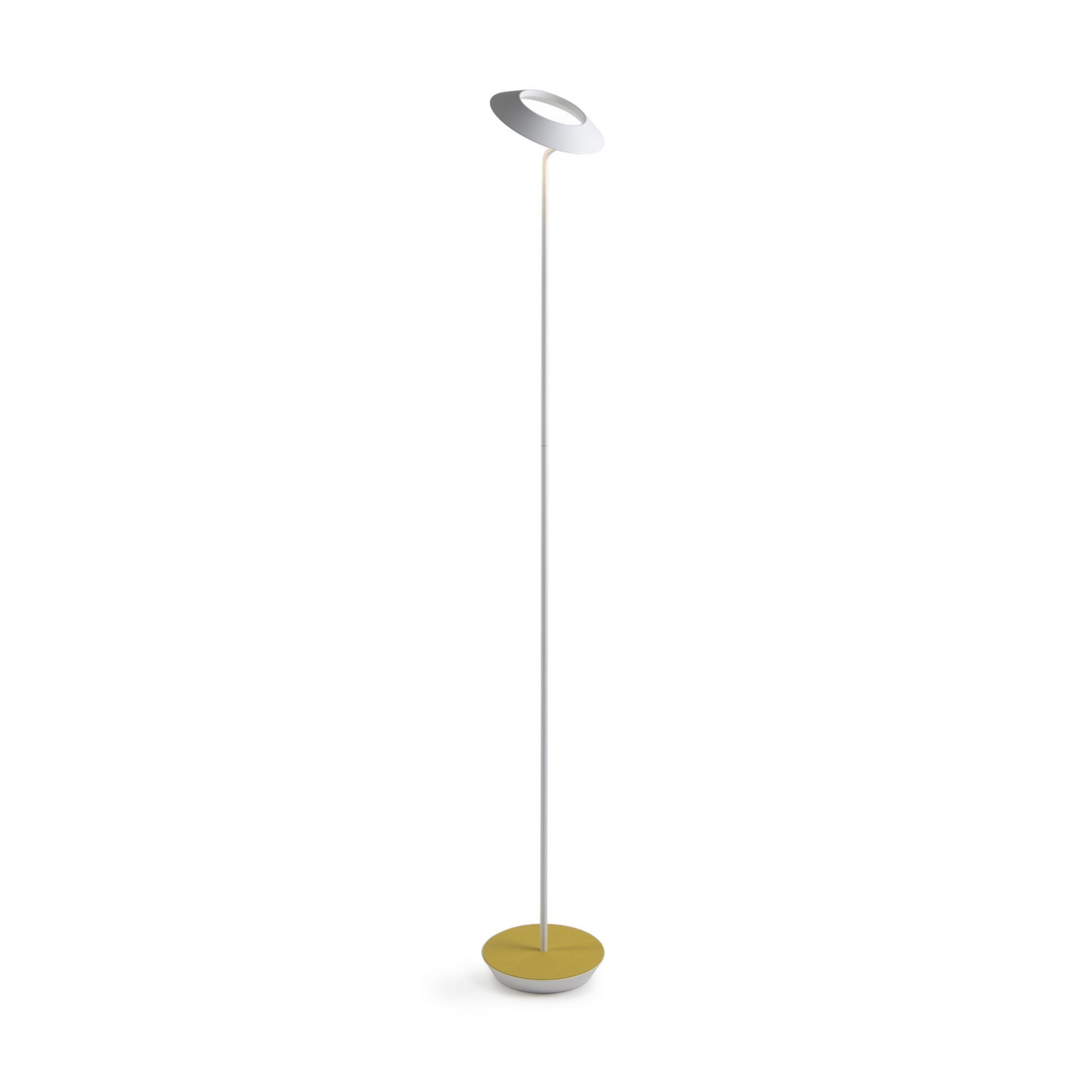 Royyo Matte White with Honeydew Felt Contemporary LED Floor Lamp with USB Port - Bees Lighting
