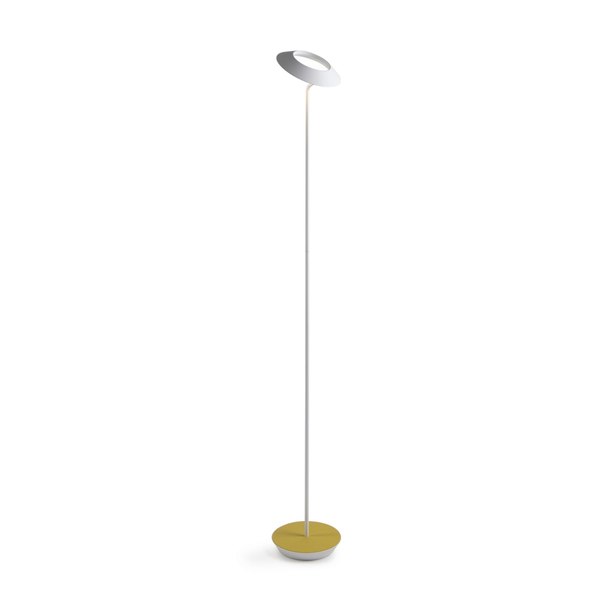 Royyo Matte White with Honeydew Felt Contemporary LED Floor Lamp with USB Port - Bees Lighting