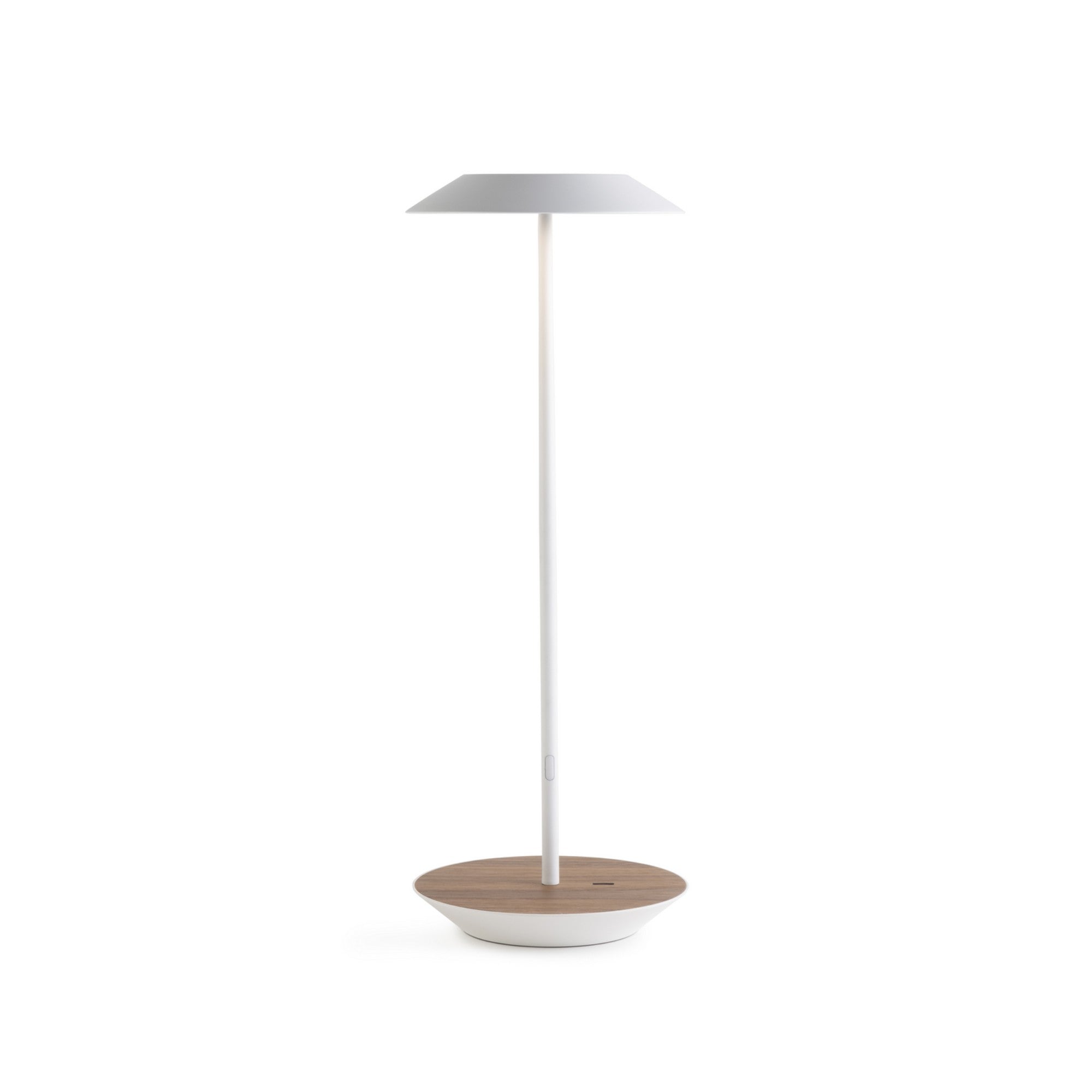 Royyo Matte White With Oiled Walnut Modern LED Desk Lamp with USB Port - Bees Lighting
