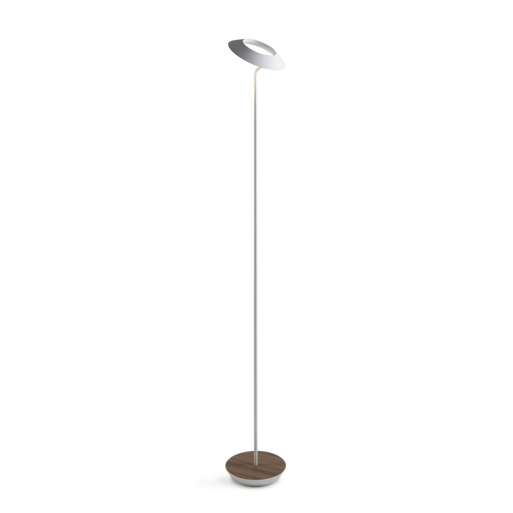 Royyo Matte White with Oiled Walnut Contemporary LED Floor Lamp with USB Port - Bees Lighting