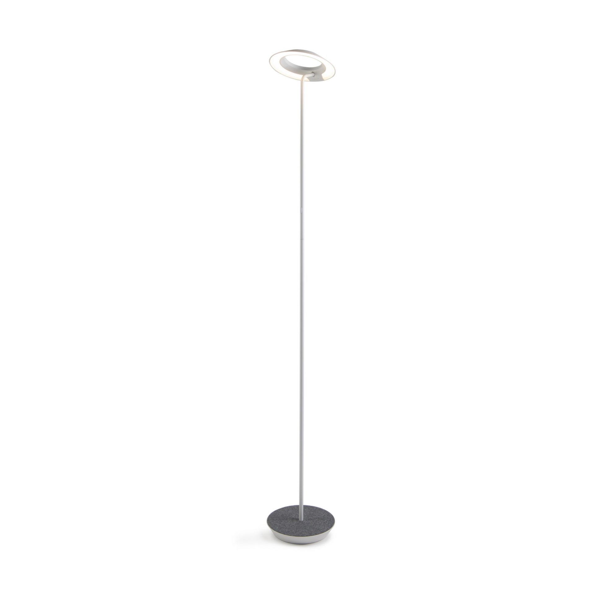 Royyo Matte White with Oxford Felt Contemporary LED Floor Lamp with USB Port - Bees Lighting