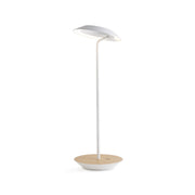 Royyo Matte White With White Oak Modern LED Desk Lamp with USB Port - Bees Lighting